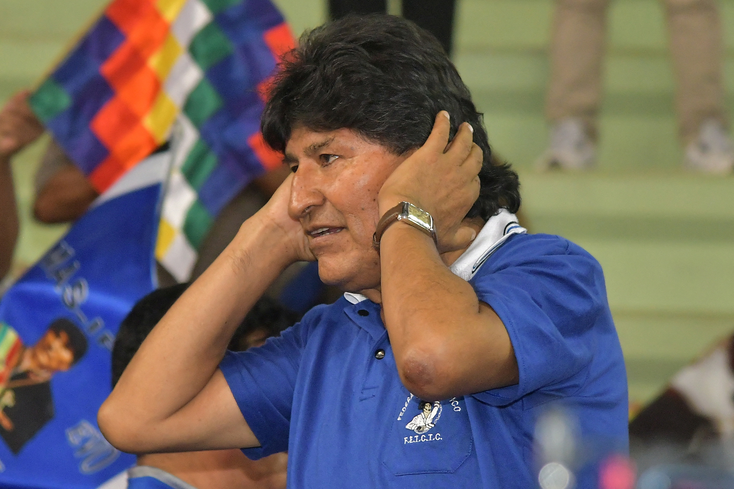 Bolivia's former President Evo Morales gestures during an event to mark Indigenous Resistance Day, in Cochabamba, Bolivia October 12, 2024. REUTERS