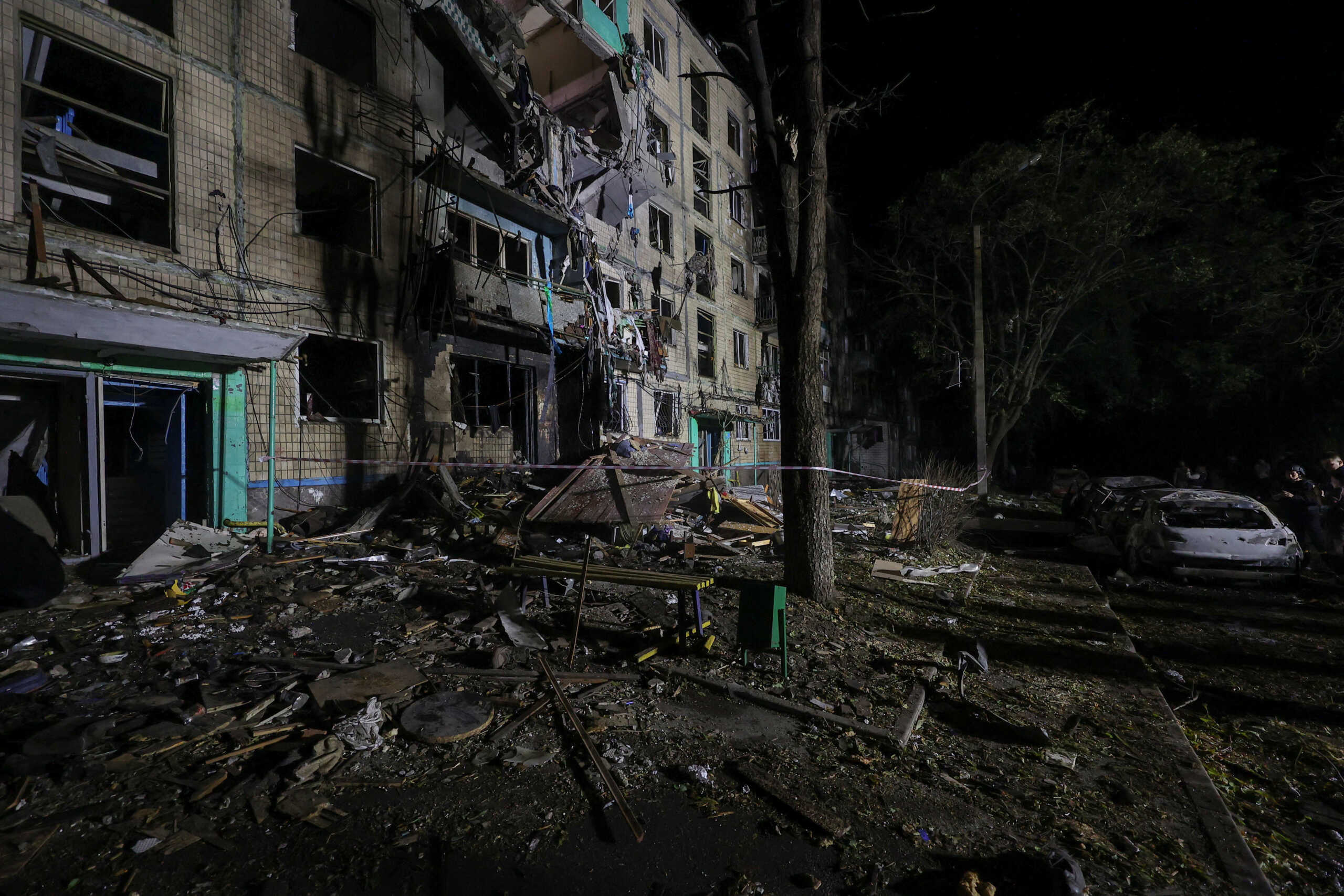 A view shows an apartment building hit by a Russian air strike, amid Russia's attack on Ukraine, in Kharkiv, Ukraine October 3, 2024. REUTERS