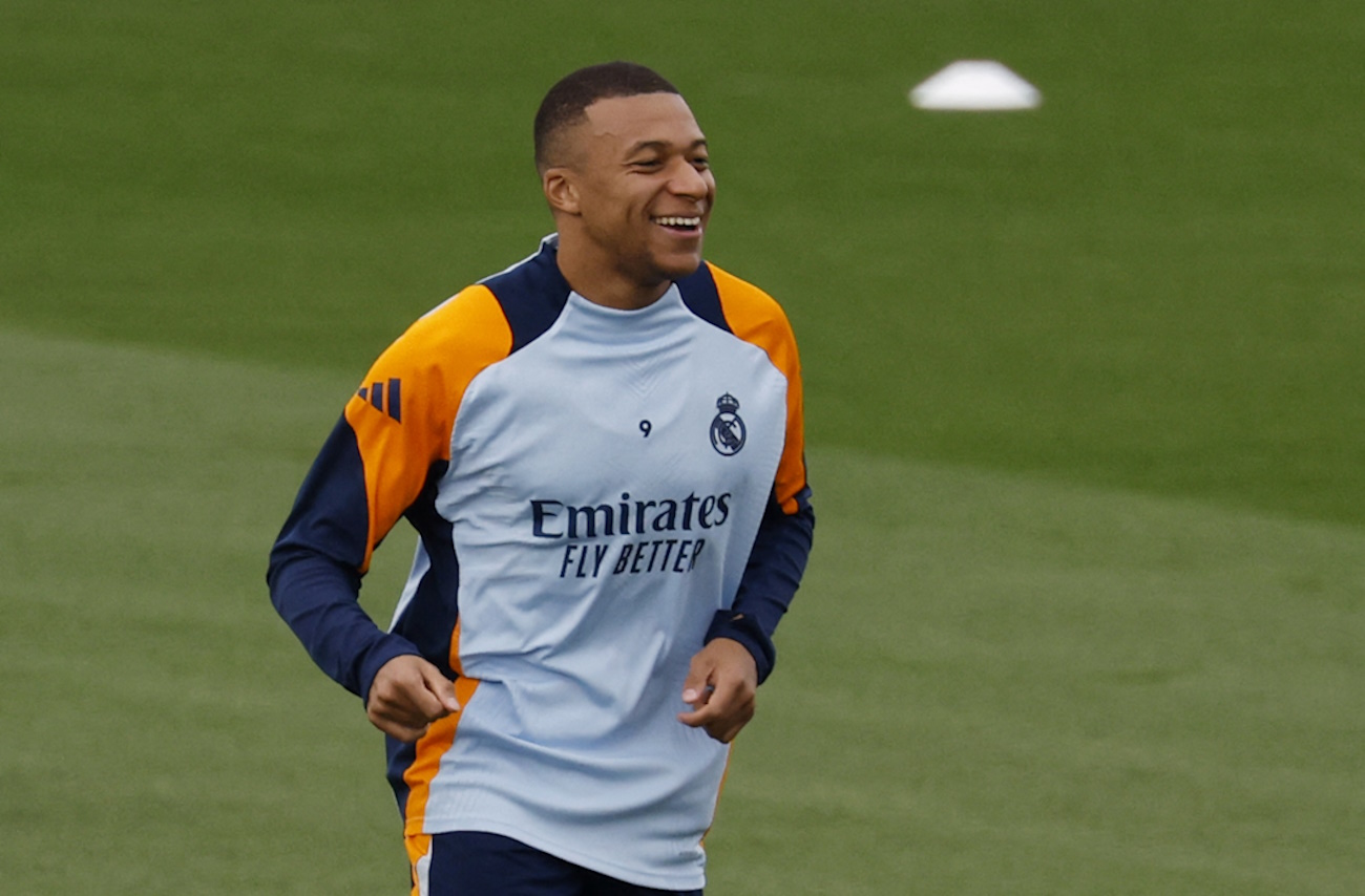 Soccer Football - LaLiga - Real Madrid Training - Ciudad Real Madrid, Valdebebas, Madrid, Spain - October 25, 2024  Real Madrid's Kylian Mbappe during training REUTERS