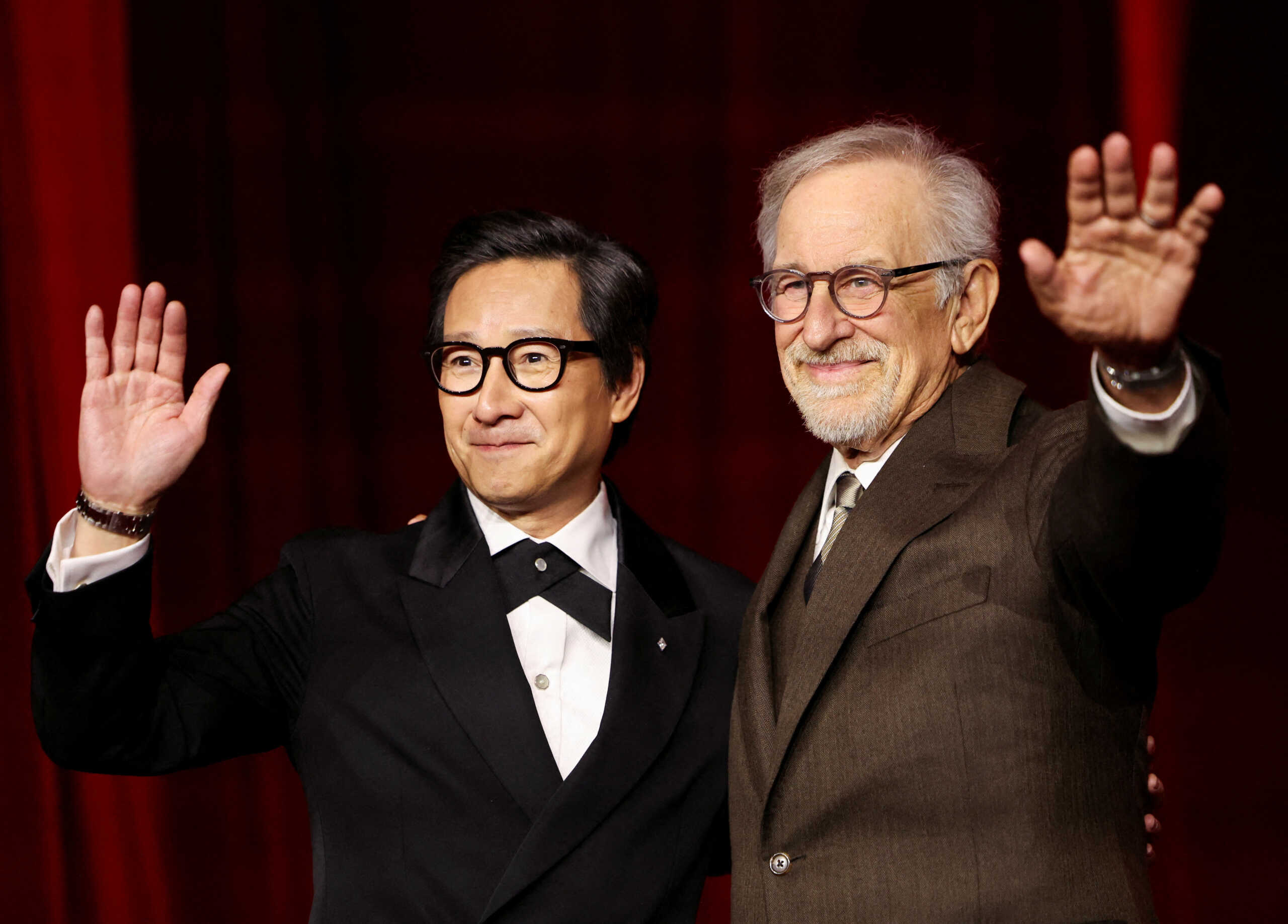 Ke Huy Quan and Steven Spielberg attend the Academy Museum Gala fundraiser at the Academy Museum of Motion Pictures in Los Angeles, California, U.S., October 19, 2024. REUTERS