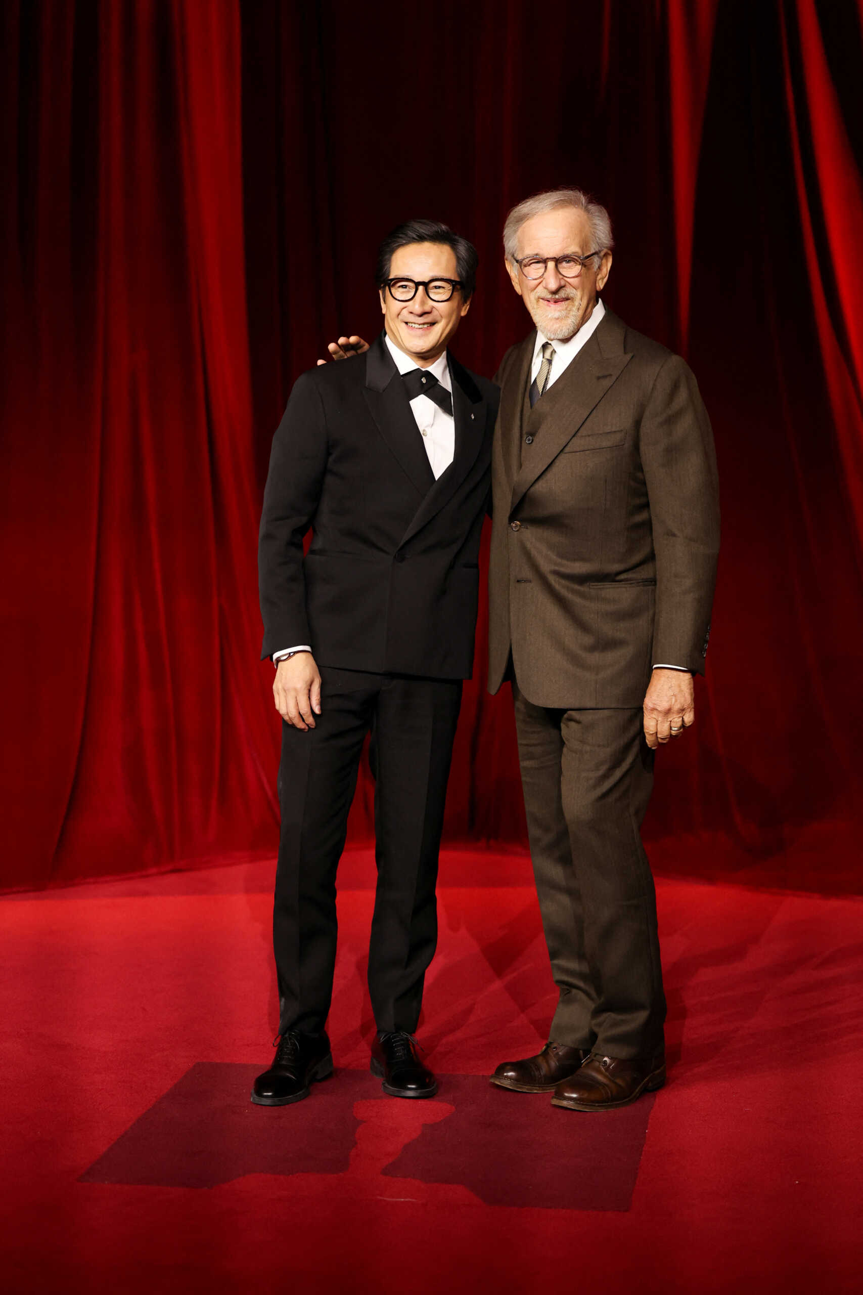 Ke Huy Quan and Steven Spielberg attend the Academy Museum Gala fundraiser at the Academy Museum of Motion Pictures in Los Angeles, California, U.S., October 19, 2024. REUTERS