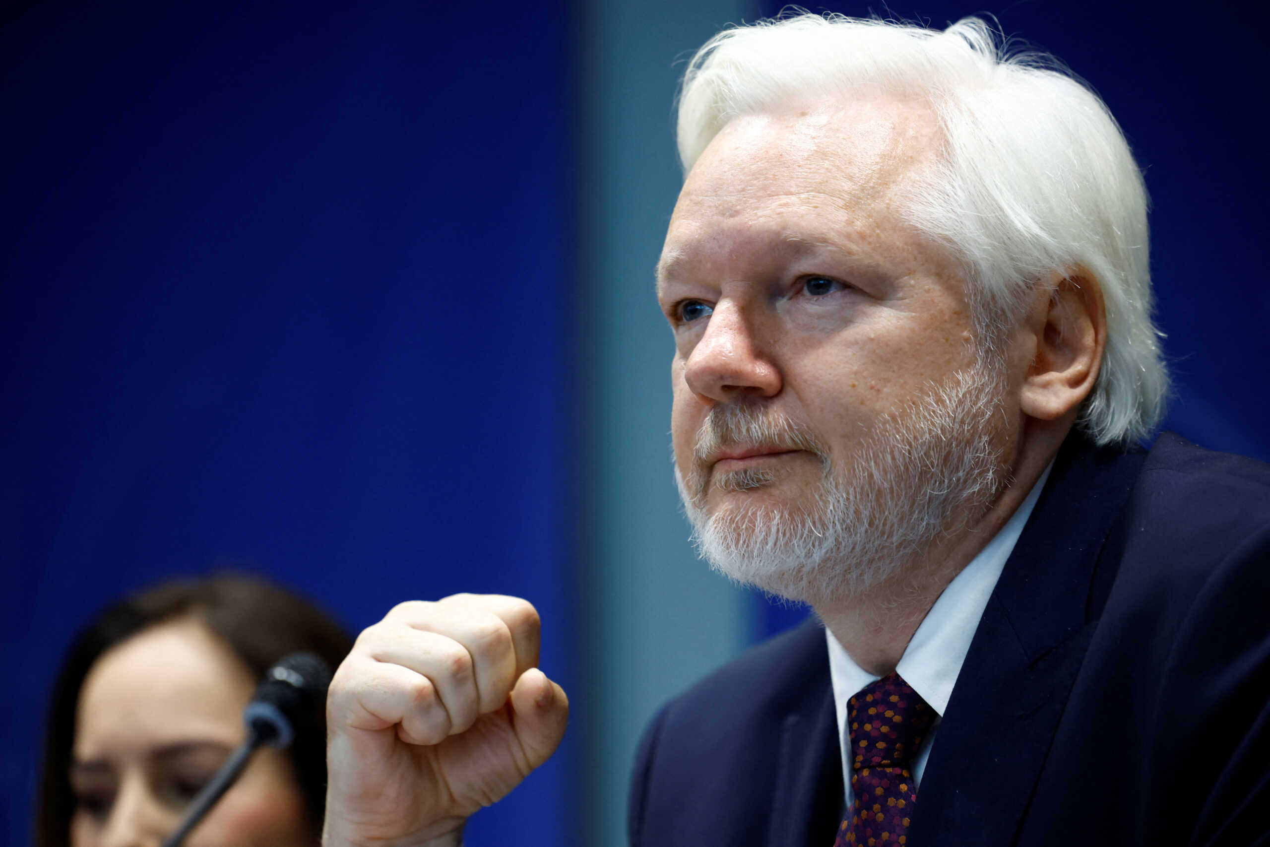 WikiLeaks' founder Julian Assange attends a hearing on his detention and conviction, and their effect on human rights before the Committee on Legal Affairs and Human Rights of the Parliamentary Assembly of the Council of Europe (PACE) in Strasbourg, France, October 1, 2024. REUTERS