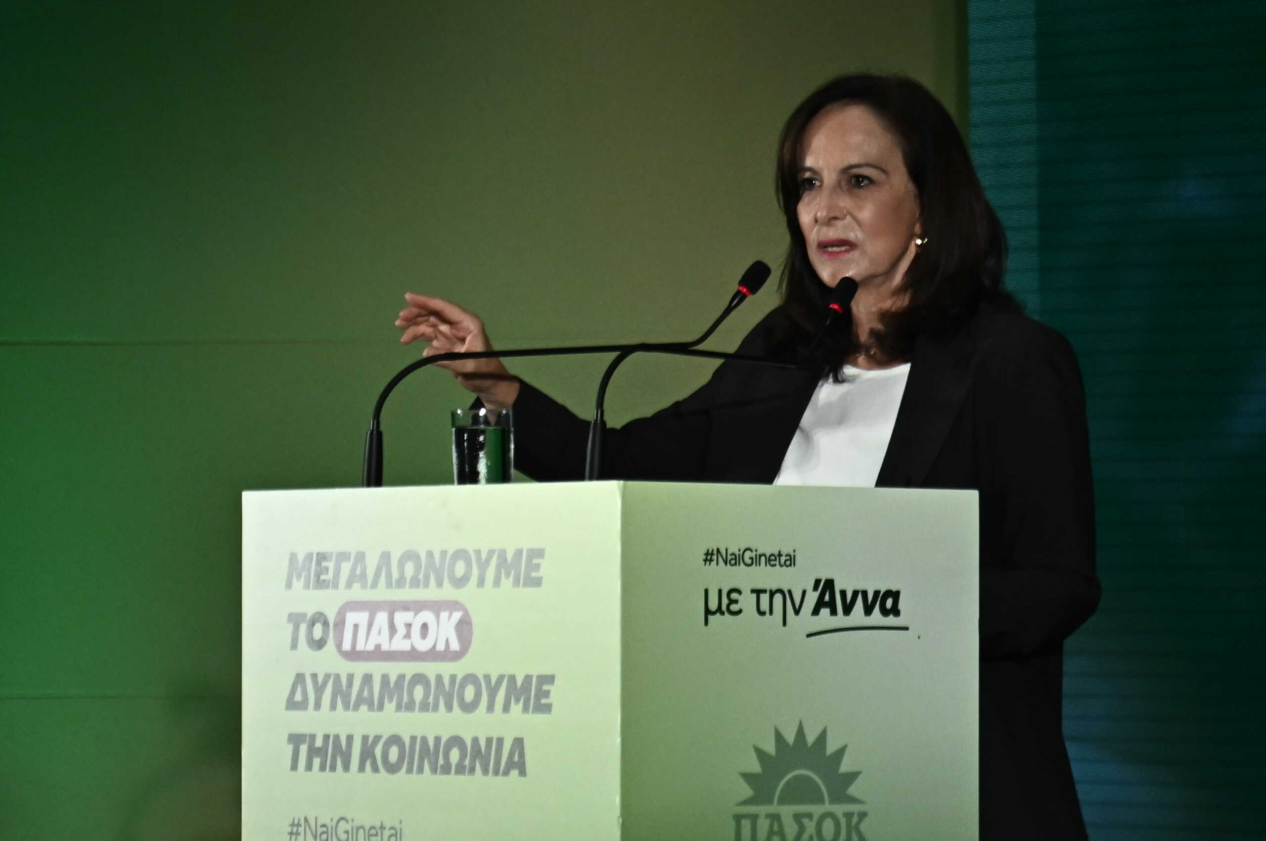 Ομιλία της υποψήφιας για την προεδρία του ΠΑΣΟΚ 'Αννας Διαμαντοπούλου στην Αθήνα, σε κεντρικό ξενοδοχείο, Πέμπτη 3 Οκτωβρίου 2024 (ΚΩΣΤΑΣ ΤΖΟΥΜΑΣ