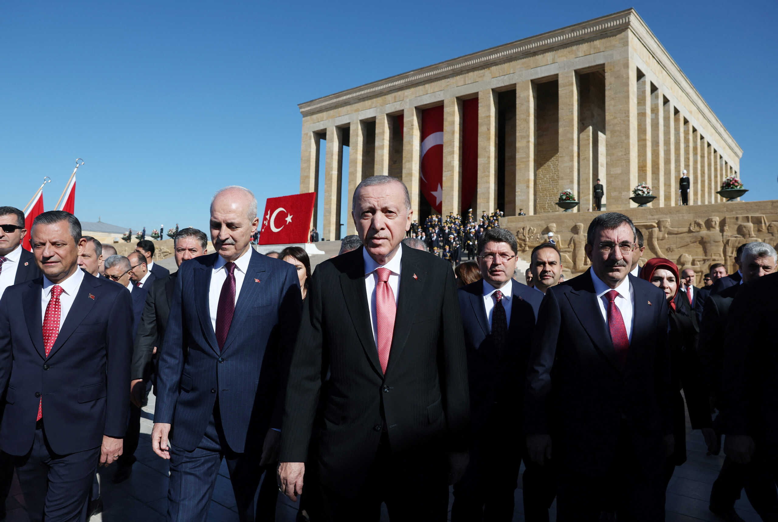 Turkish President Tayyip Erdogan attends a Republic Day ceremony at Anitkabir, the mausoleum of modern Turkey's founder Ataturk, to mark the republic's 101st anniversary, in Ankara, Turkey, October 29, 2024. Mustafa Kamaci
