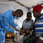 FILE PHOTO: A Congolese nurse takes a sample from a suspected mpox patient in the treatment centre at the Kavumu hospital in Kabare territory, South Kivu province of the Democratic Republic of Congo, August 29, 2024. REUTERS