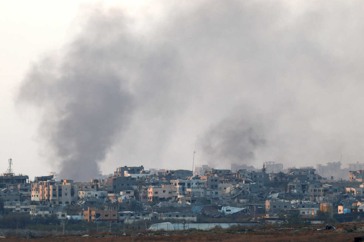 Smoke rises in Gaza, amid the ongoing conflict between Israel and Hamas, as seen from Israel, October 17, 2024. REUTERS
