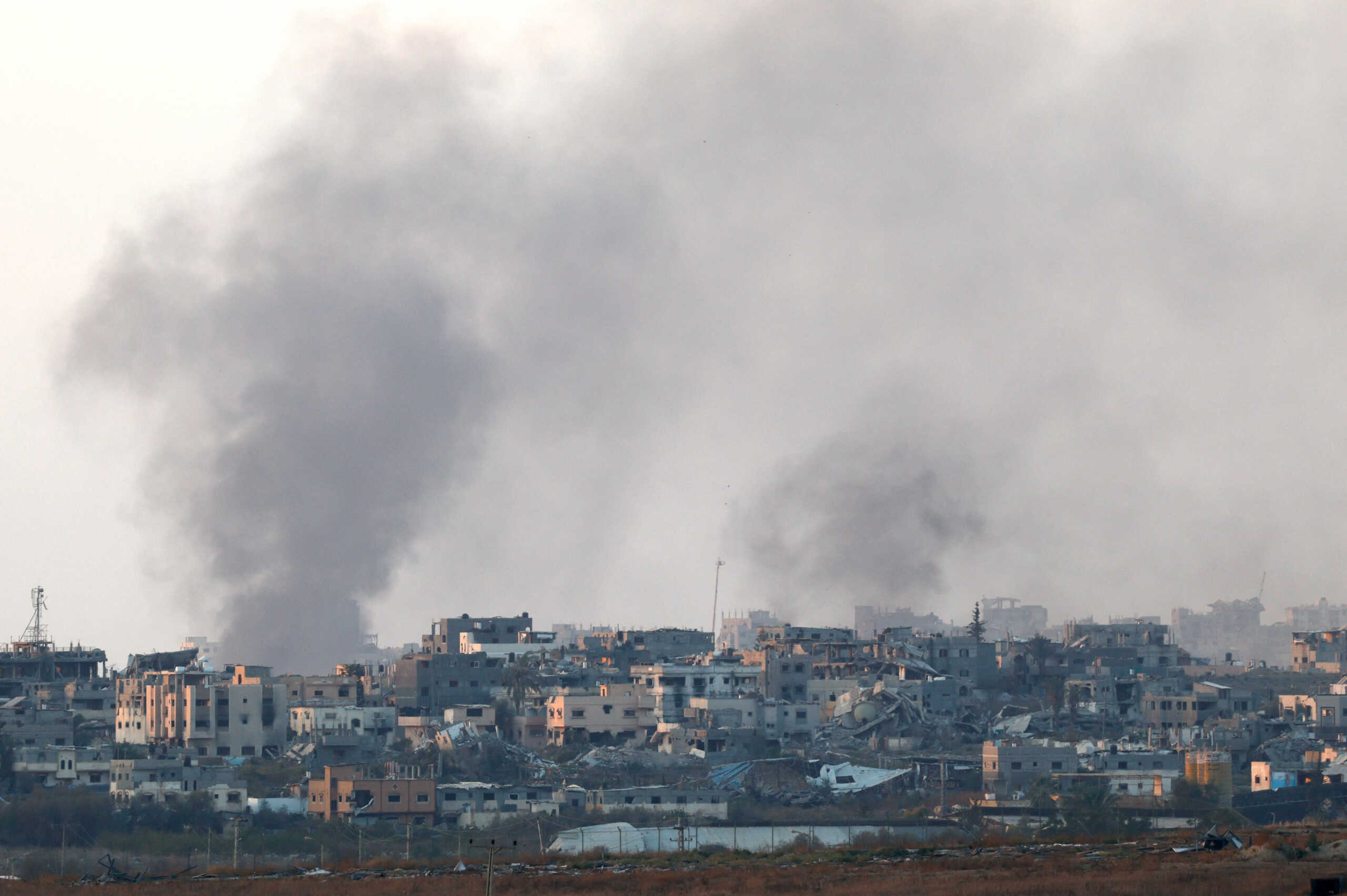 Smoke rises in Gaza, amid the ongoing conflict between Israel and Hamas, as seen from Israel, October 17, 2024. REUTERS