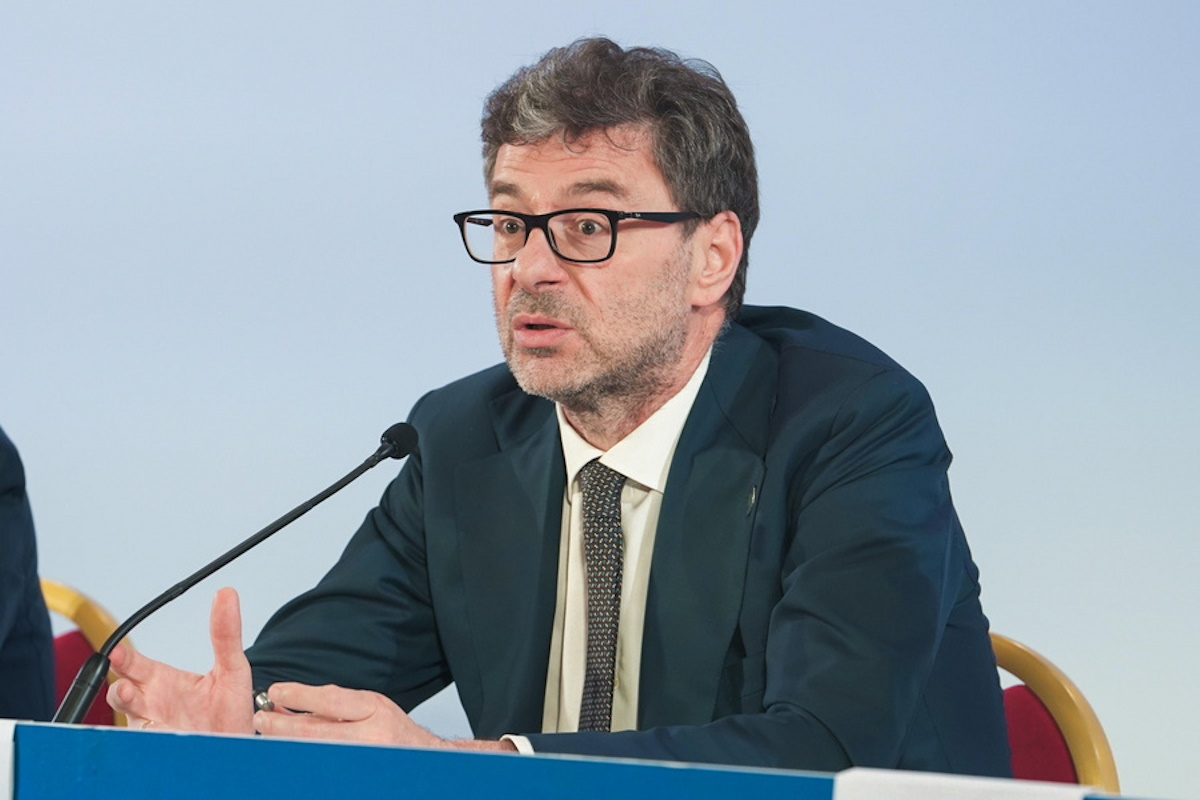 epa11368535 Italian Minister of Economy and Finance Giancarlo Giorgetti during the closing press conference of the G7 Finance Ministers and Central Bank Governors Meeting in Stresa, Northern Italy, 25 May 2024. The G7 Finance Ministers' Meeting runs from 23 to 25 May.  EPA