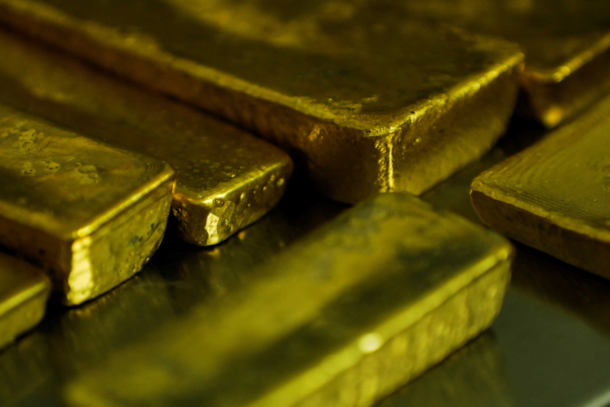 A view of smelted gold bars at a smelting facility in Accra, Ghana August 22, 2024. REUTERS