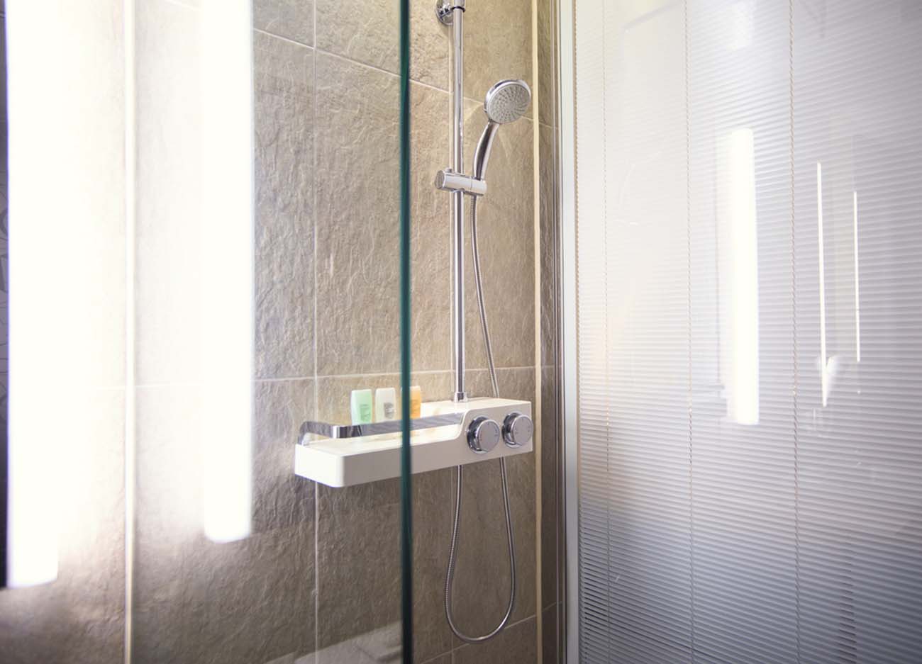 Close up of a contemporary shower