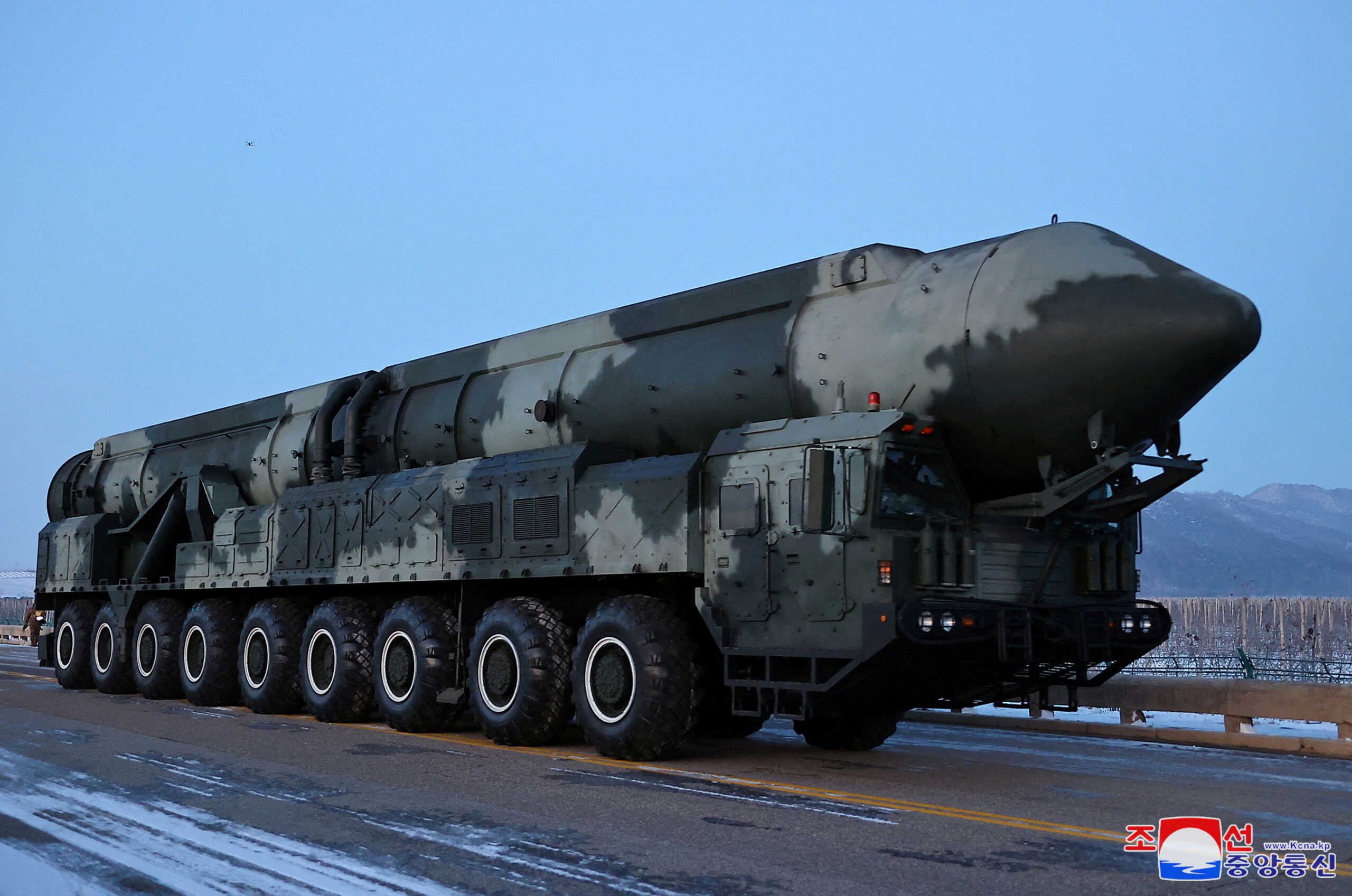 FILE PHOTO: A view of a missile launcher as North Korea conducts what it says is a drill to launch a Hwasong-18 intercontinental ballistic missile at an unknown location December 18, 2023 in this picture released by the Korean Central News Agency.     KCNA via REUTERS    ATTENTION EDITORS - THIS IMAGE WAS PROVIDED BY A THIRD PARTY. REUTERS IS UNABLE TO INDEPENDENTLY VERIFY THIS IMAGE. NO THIRD PARTY SALES. SOUTH KOREA OUT. NO COMMERCIAL OR EDITORIAL SALES IN SOUTH KOREA.