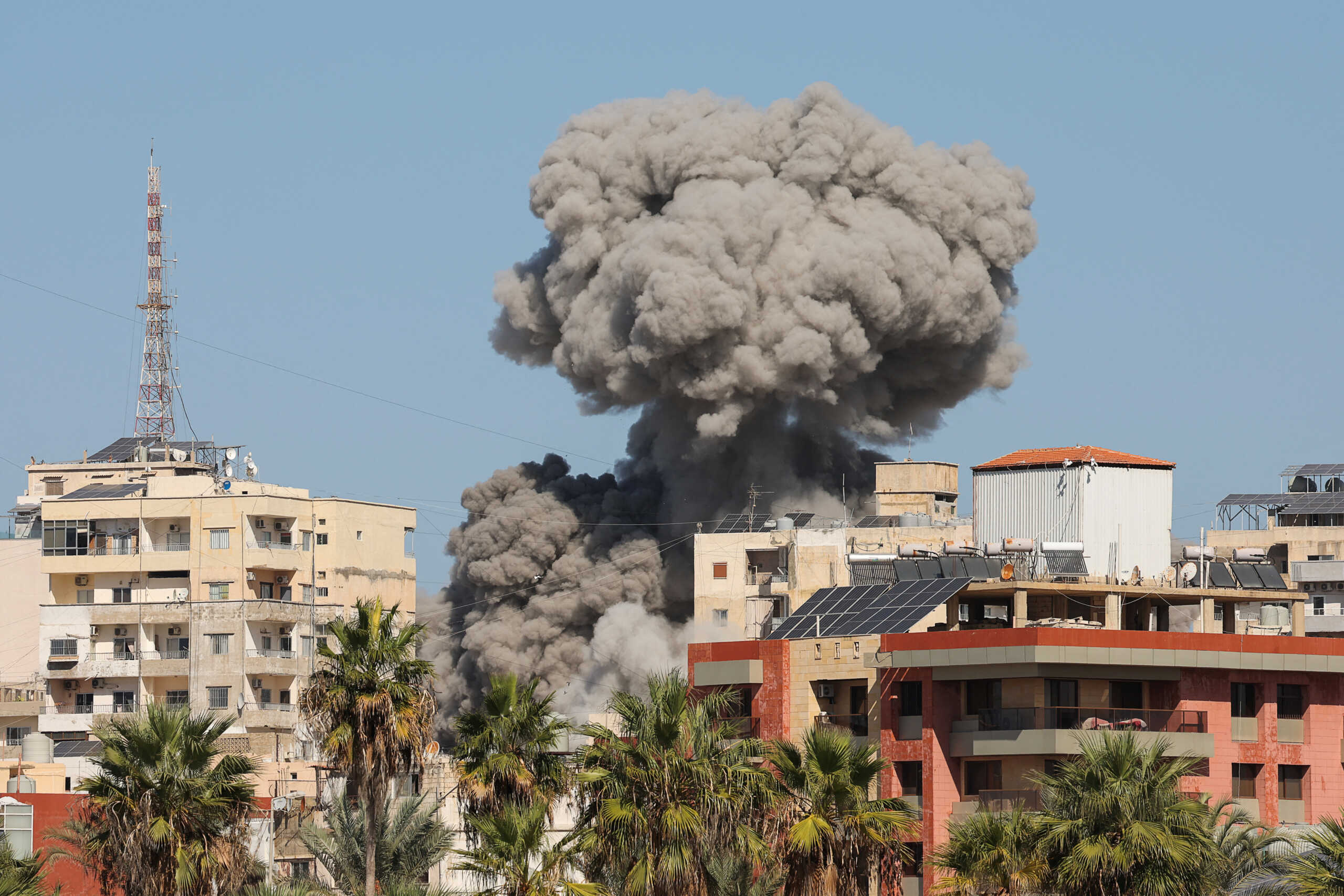 Smoke billows after an Israeli strike, amid the ongoing hostilities between Hezbollah and Israeli forces, in Tyre, southern Lebanon, October 23, 2024. REUTERS