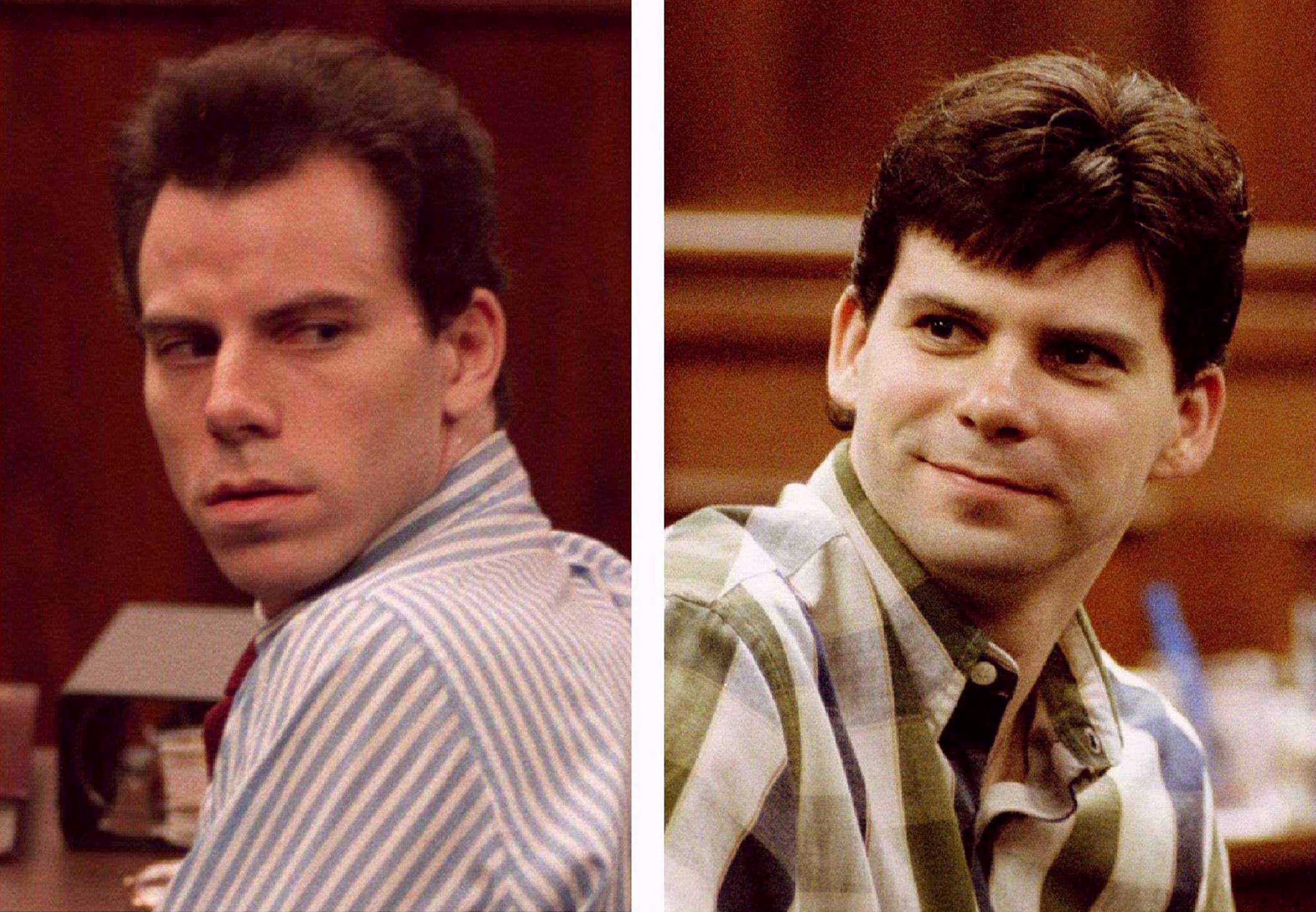 FILE PHOTO: Undated file combo image of brothers Erik (L) and Lyle Menendez who were convicted March 20, 1996 of the first degree murder of their wealthy Beverly Hills parents. The brothers were sentenced to life imprisonment. REUTERS