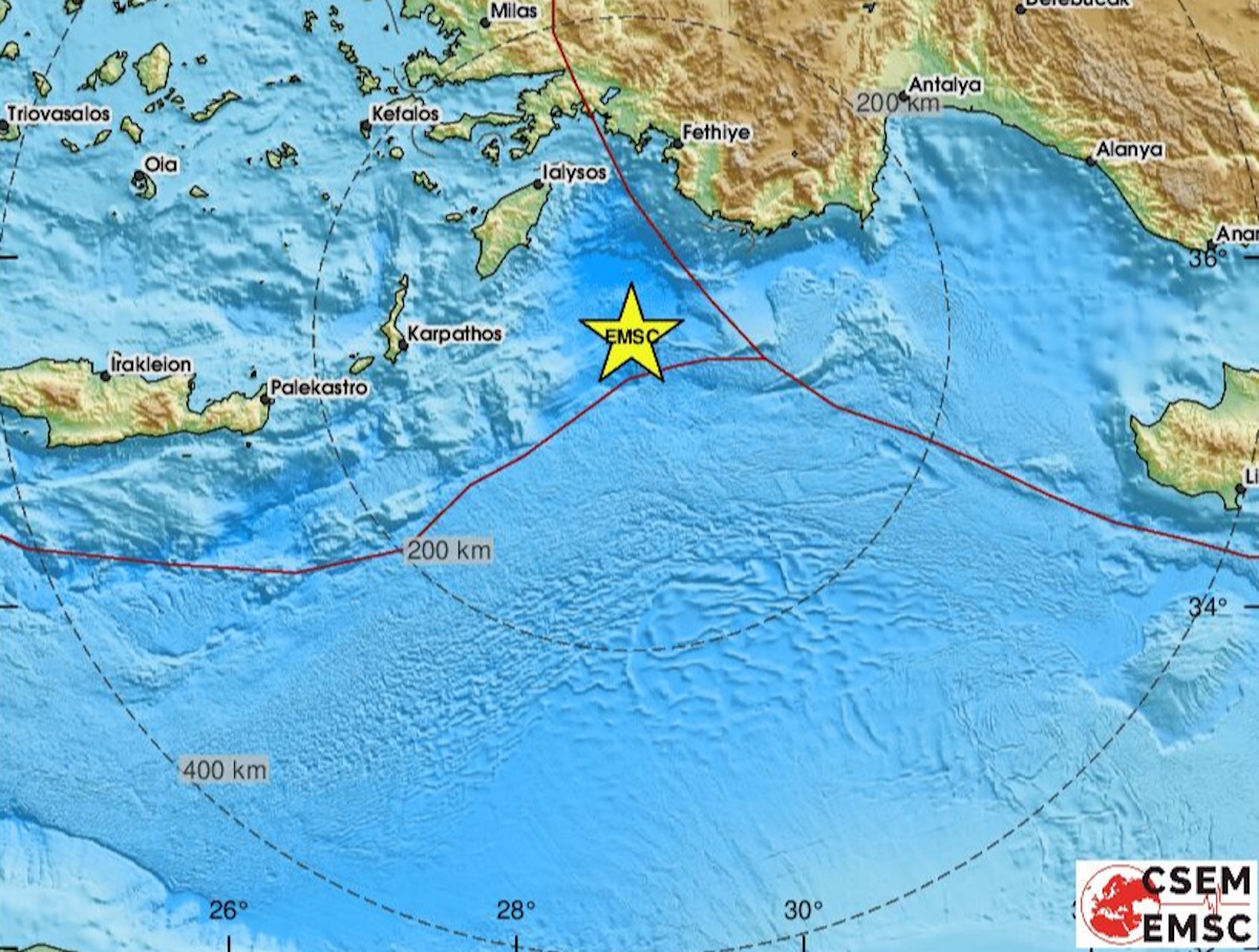 Σεισμός 4,8 Ρίχτερ ανοιχτά της Ρόδου