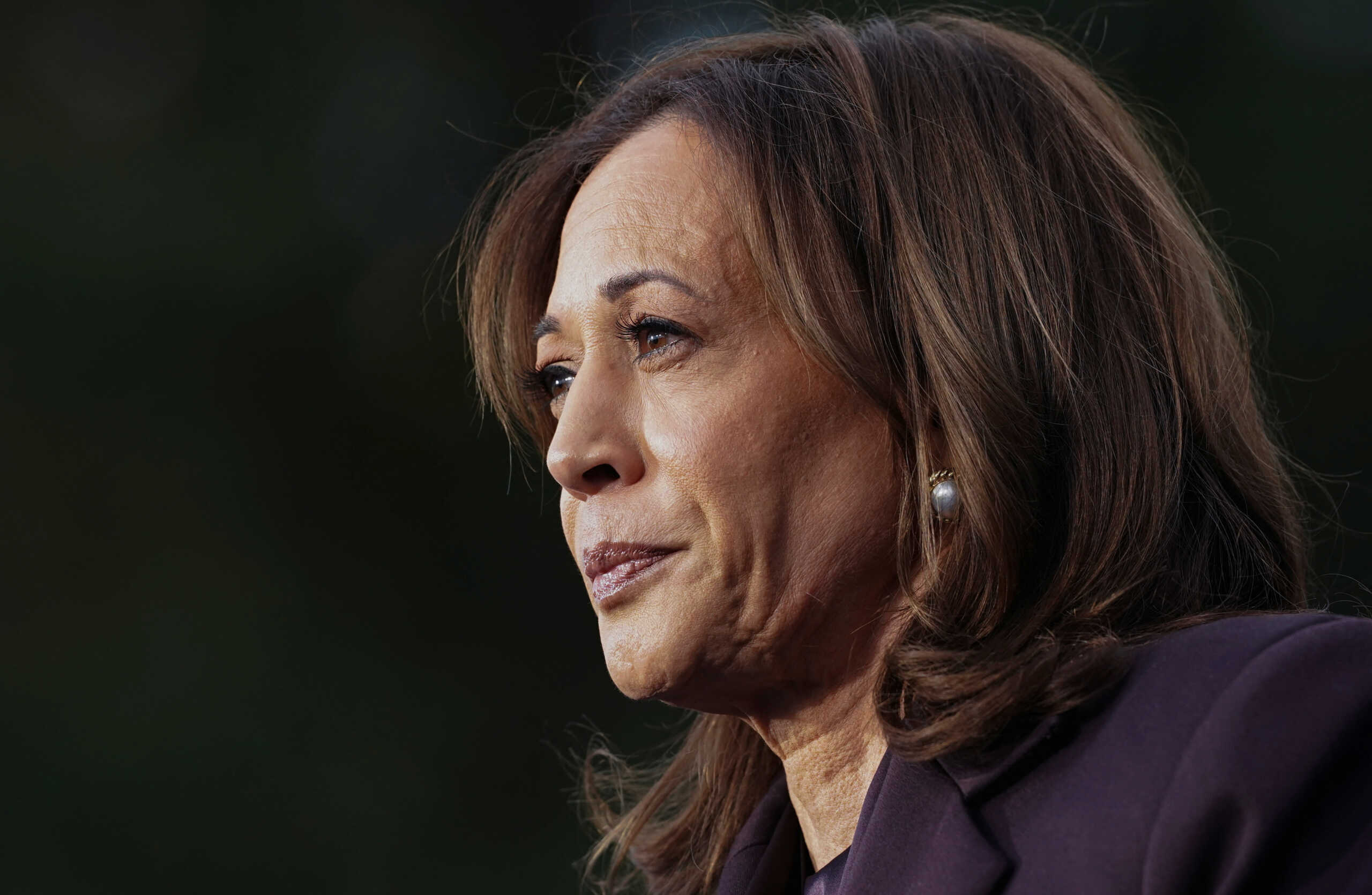 Democratic presidential nominee U.S. Vice President Kamala Harris reacts as she delivers remarks, conceding 2024 U.S. presidential election to President-elect Donald Trump, at Howard University in Washington, U.S., November 6, 2024. REUTERS