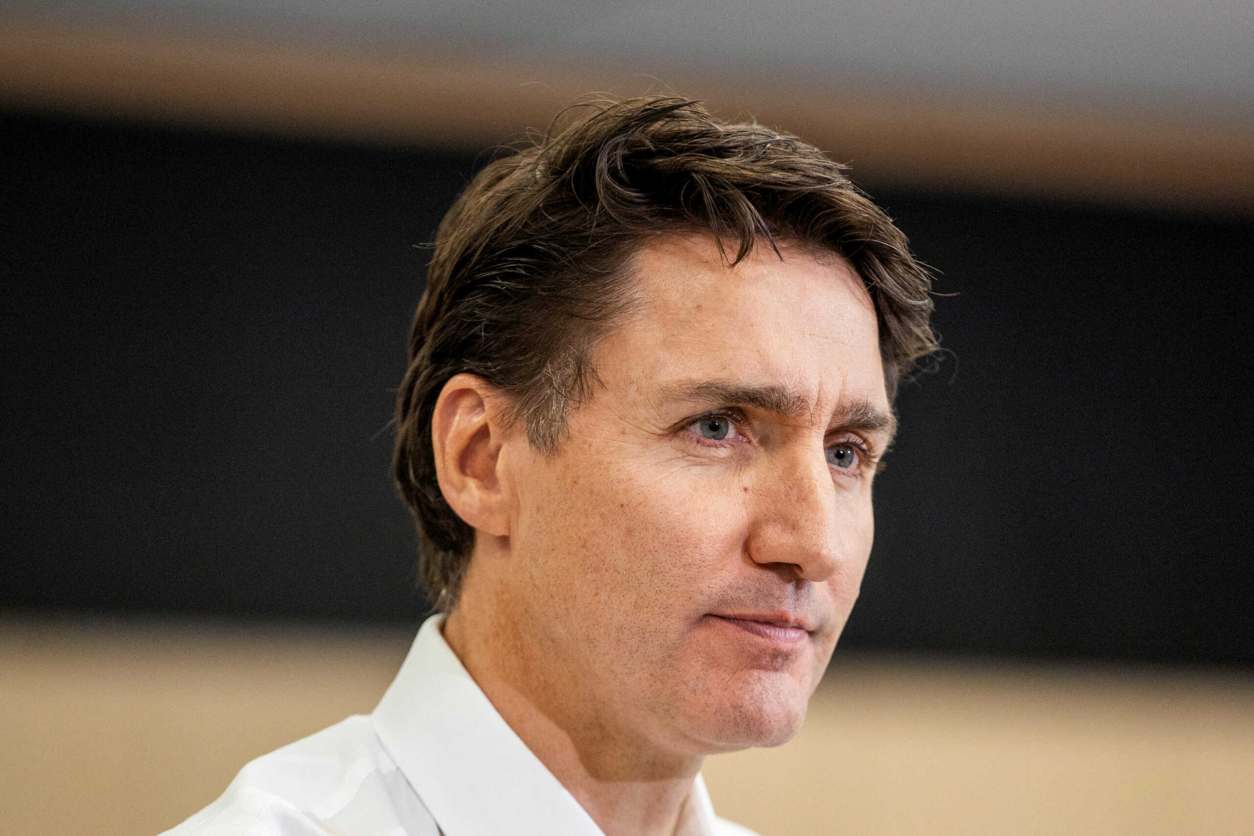 Canada's Prime Minister Justin Trudeau makes an announcement at Aylesbury Public School in Brampton, Ontario, Canada, November 22, 2024.   REUTERS