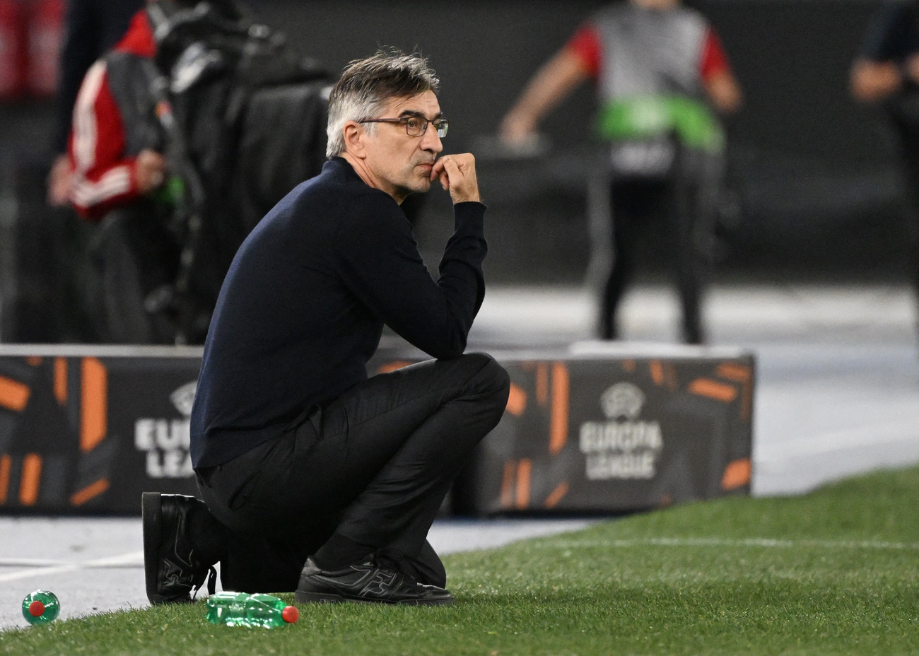Soccer Football - Europa League - AS Roma v Dynamo Kyiv - Stadio Olimpico, Rome, Italy - October 24, 2024 AS Roma coach Ivan Juric reacts REUTERS