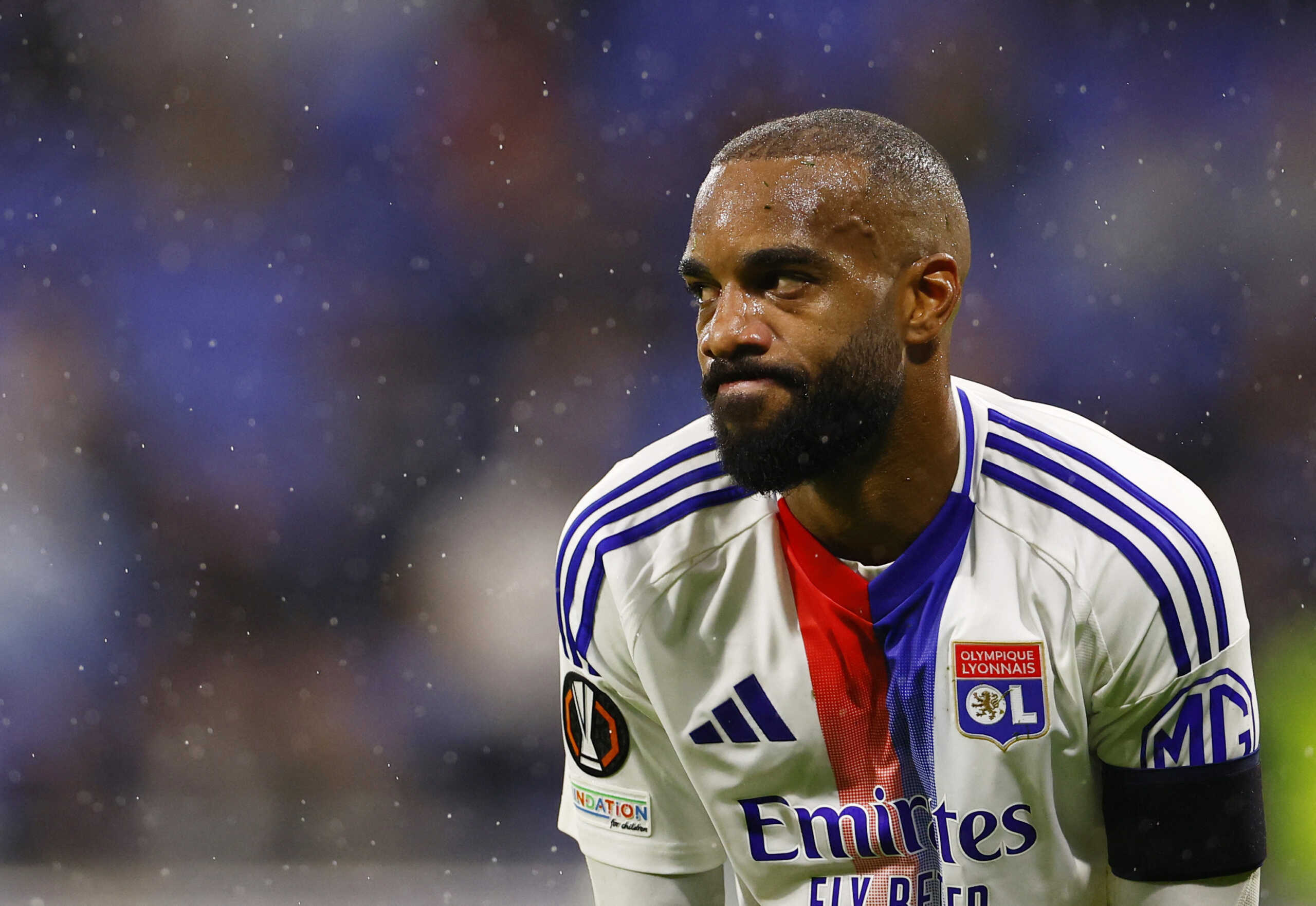 Soccer Football - Europa League - Olympique Lyonnais v Besiktas - Groupama Stadium, Lyon, France - October 24, 2024 Olympique Lyonnais' Alexandre Lacazette reacts REUTERS