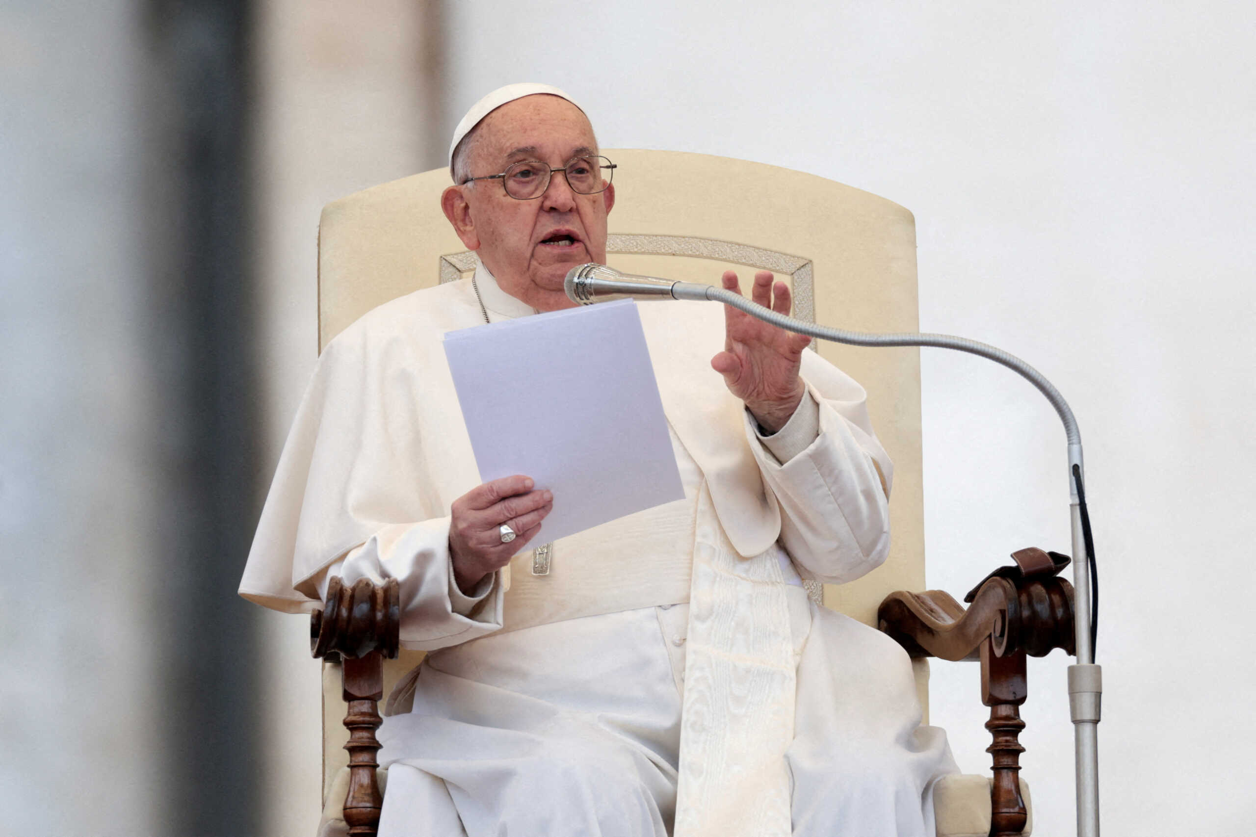 Pope Francis holds the weekly general audience, in Saint Peter's square at the Vatican, November 20, 2024. REUTERS