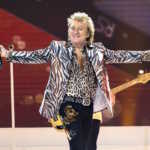 epa11400851 British singer Rod Stewart performs on stage at the Royal Arena in Copenhagen, Denmark, 09 June 2024, during his One Last Time concert.  EPA