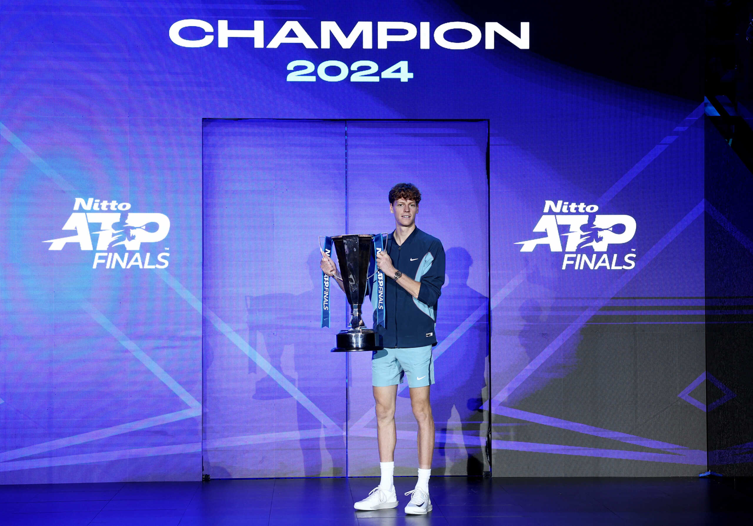 Tennis - ATP Finals - Inalpi Arena, Turin, Italy - November 17, 2024 Italy's Jannik Sinner poses with the trophy after winning the ATP Finals REUTERS