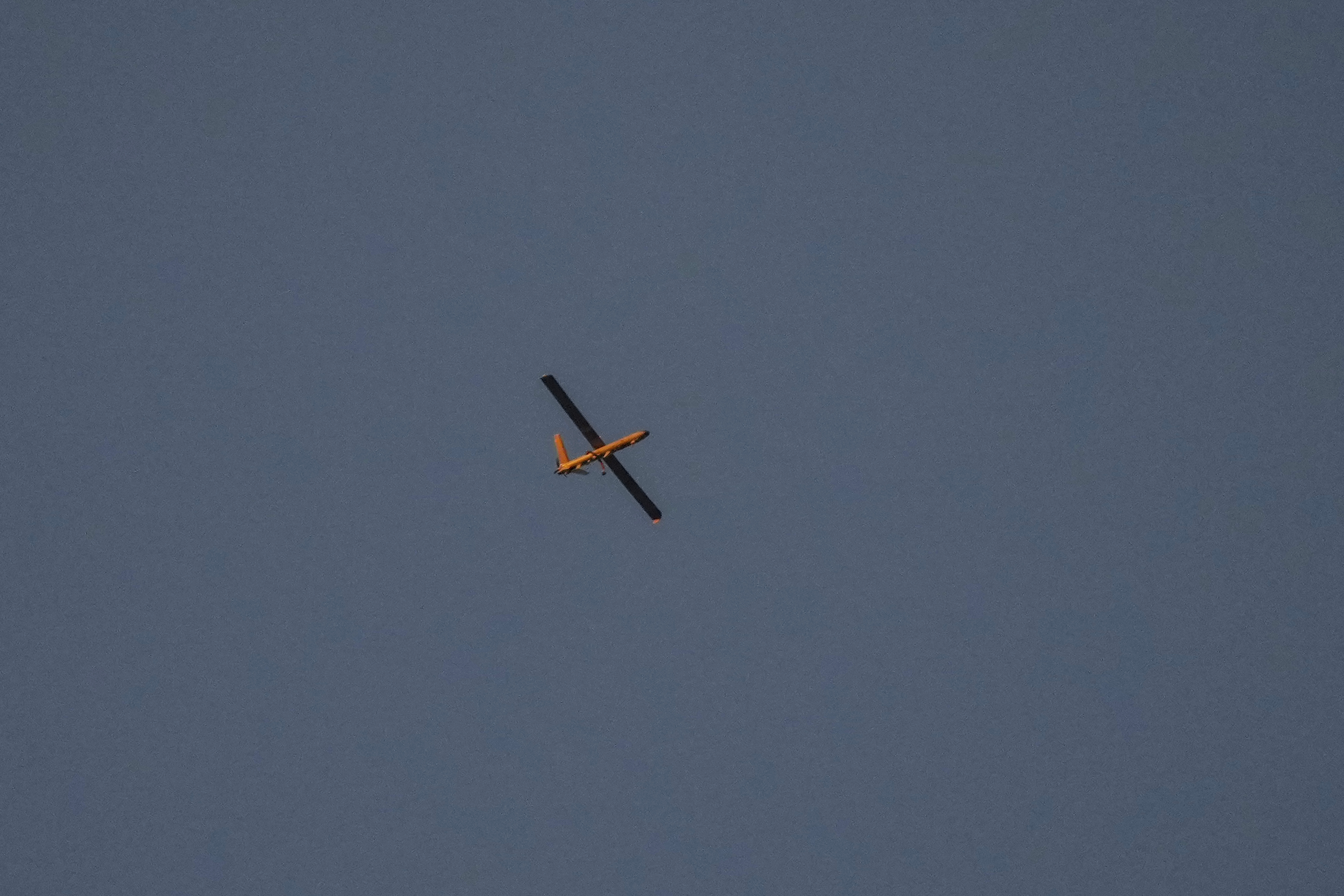 An Israeli drone flies over Beirut, Tuesday, Oct. 29, 2024. (AP Photo