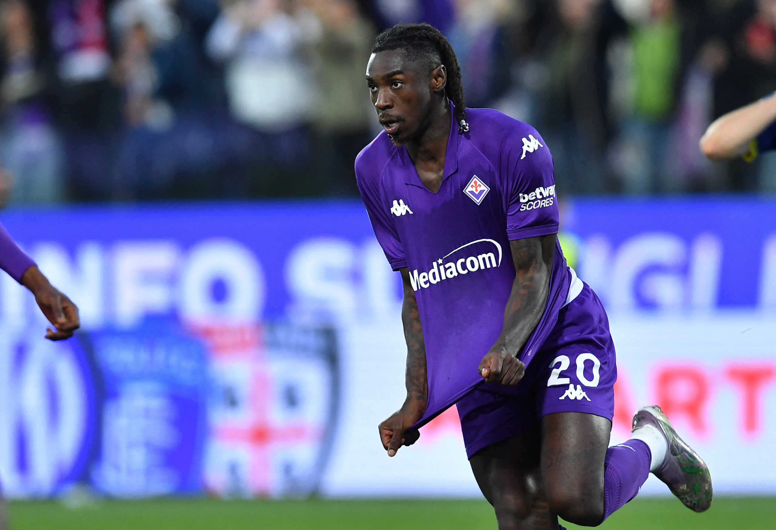 Soccer Football - Serie A - Fiorentina v Hellas Verona - Stadio Artemio Franchi, Florence, Italy - November 10, 2024 Fiorentina's Moise Kean celebrates scoring their third goal to complete a hat-trick REUTERS