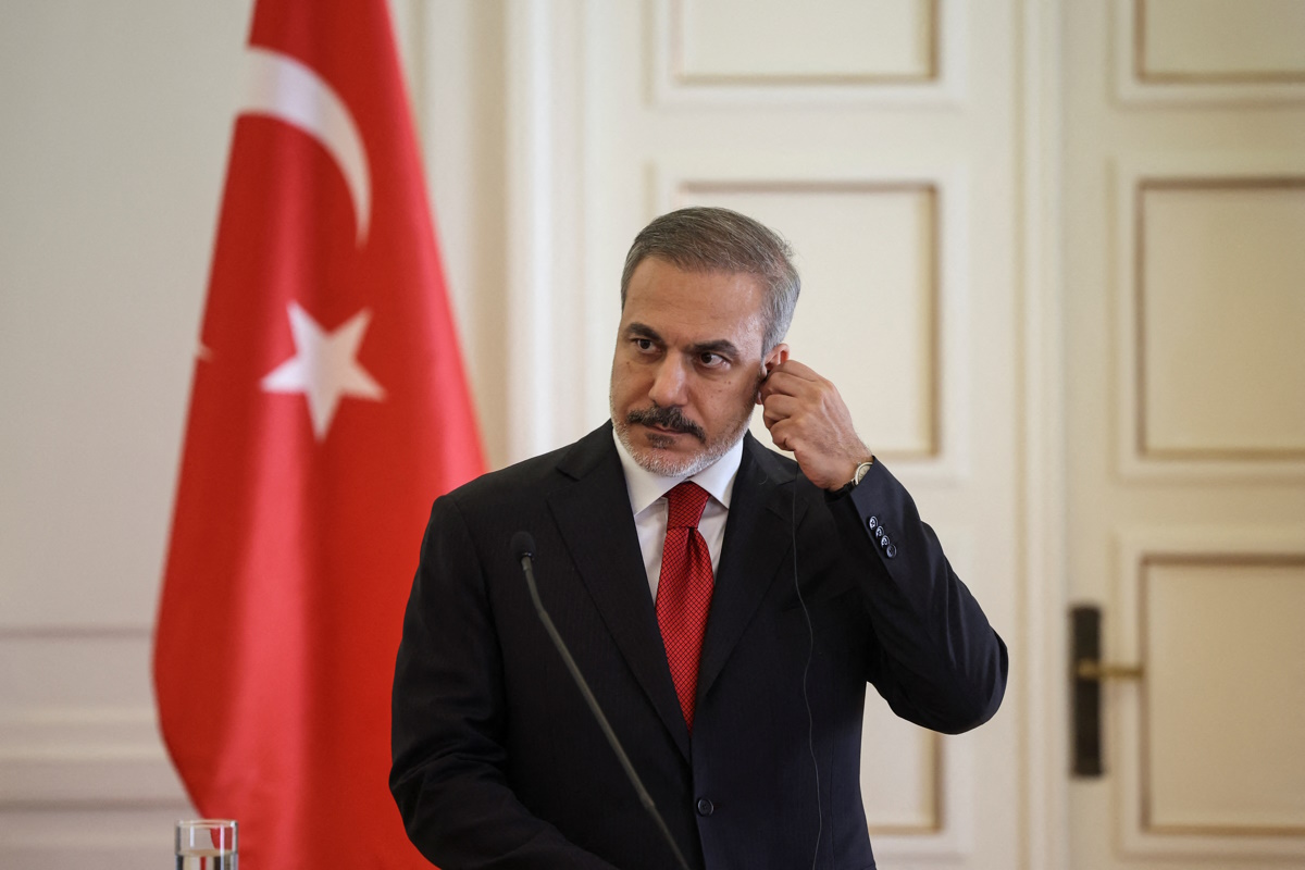 Turkish Foreign Minister Hakan Fidan attends a press conference at the Ministry of Foreign Affairs in Athens, Greece, November 8, 2024. REUTERS