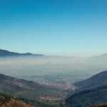 Misty Mountain valley of Florina Panoramic view from ski resort