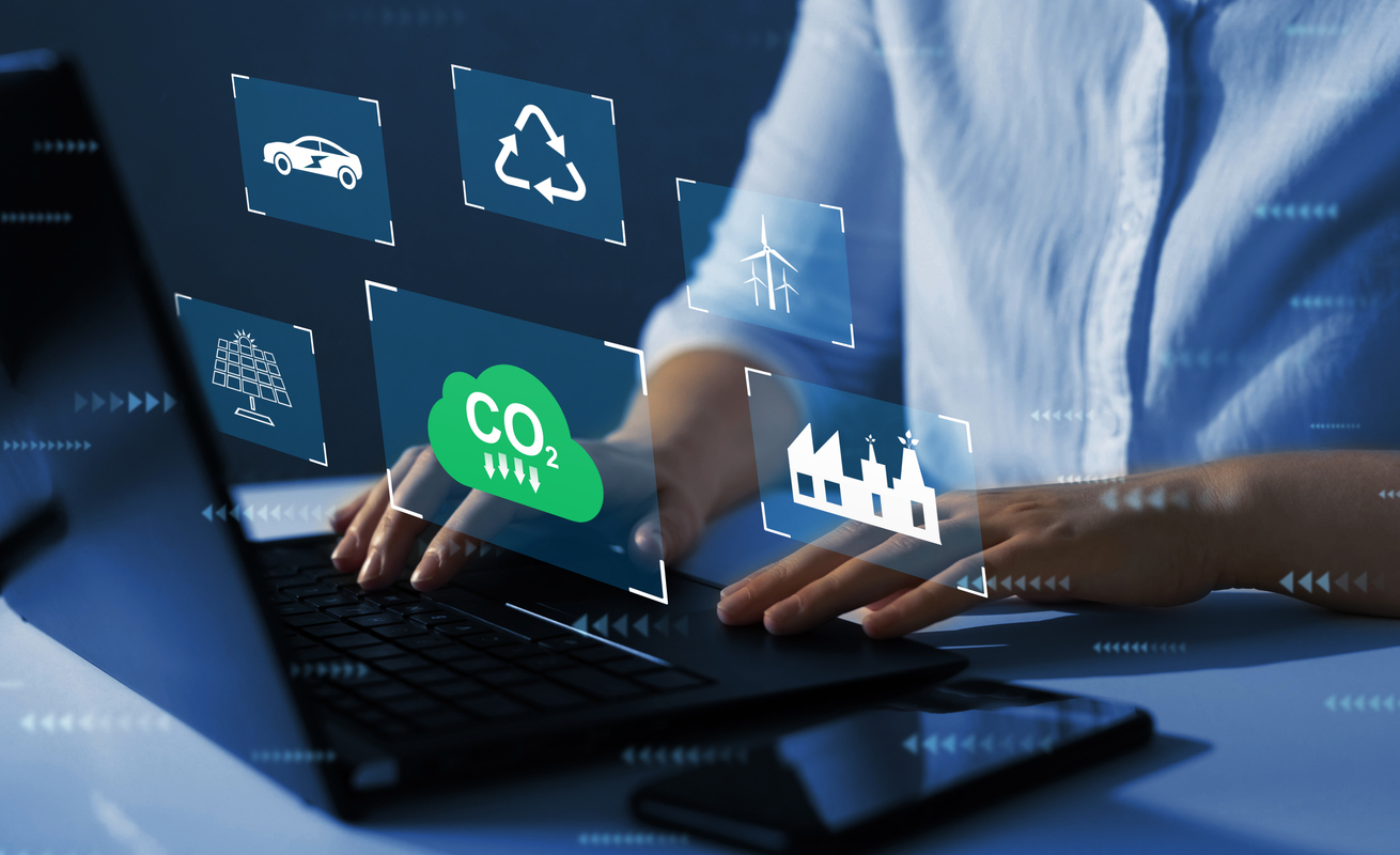 Renewable energy-based green businesses can limit climate change and global warming.Sustainable development and green business based on renewable energy. Reduce CO2 emission concept.