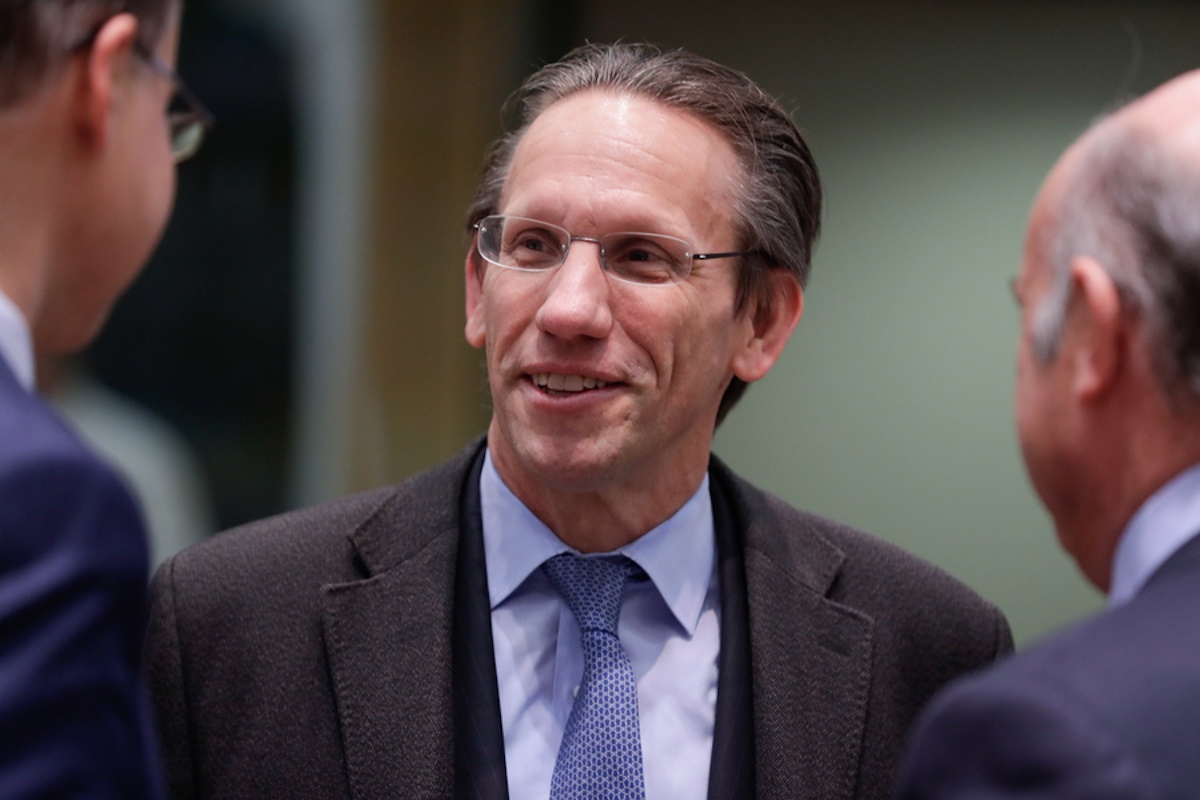 epa08046025 German Deputy Finance Minister Jorg Kukies looks on during a Finance Ministers' meeting at the European Council in Brussels, Belgium, 05 December 2019.  EPA