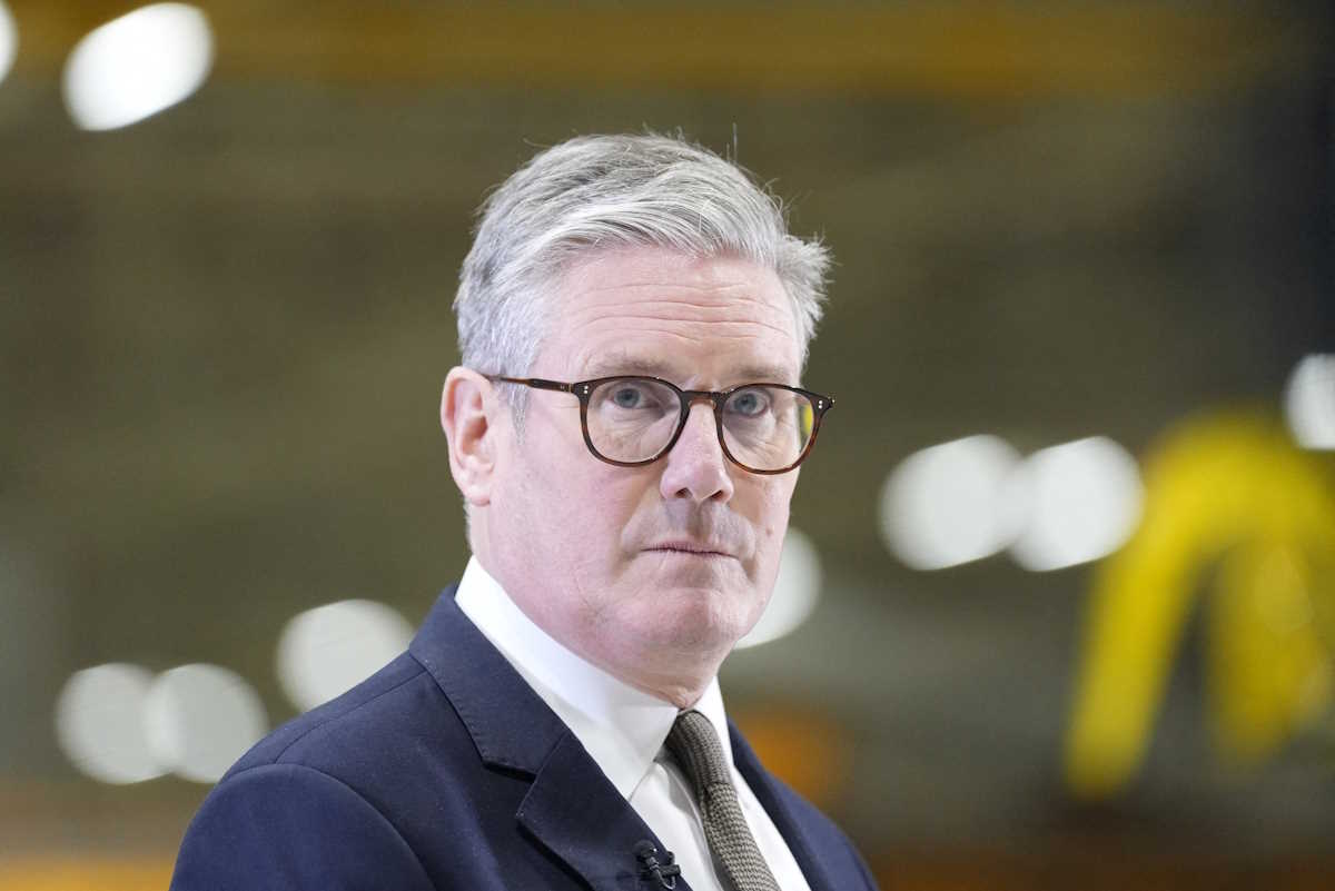 Prime Minister Keir Starmer conducts media interviews during a visit to Airbus in Broughton, Flintshire November 15, 2024. Danny Lawson