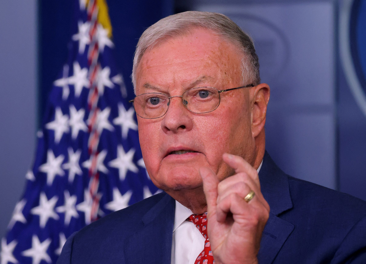 FILE PHOTO: Keith Kellogg, national security adviser to Vice President Mike Pence, speaks to reporters during a daily press briefing at the White House in Washington, U.S., September 22, 2020. REUTERS