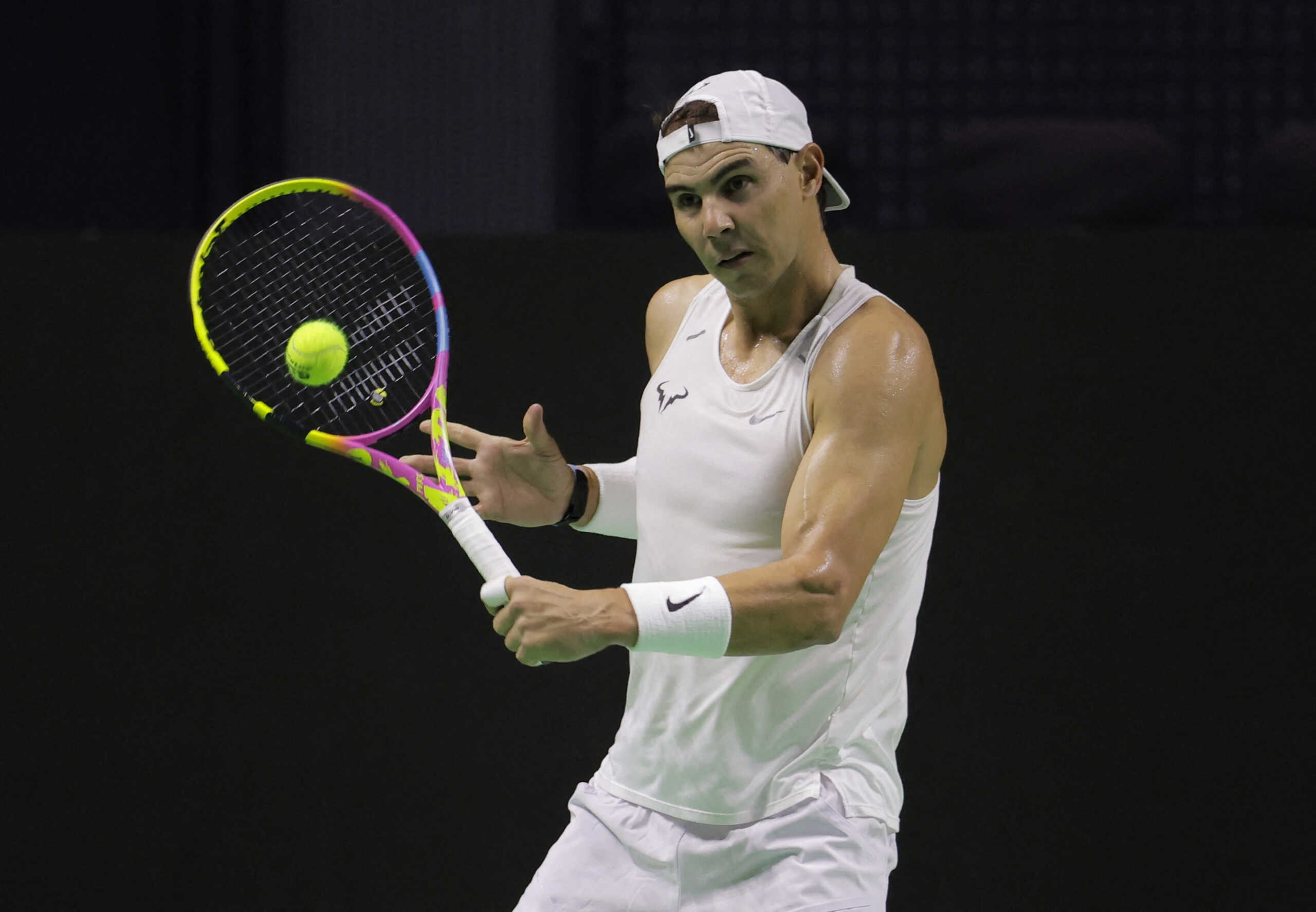 Tennis - Davis Cup Finals - Preview - Palacio de Deportes Jose Maria Martin Carpena, Malaga, Spain - November 15, 2024  Spain's Rafael Nadal during a practice session ahead of the Davis Cup Finals REUTERS