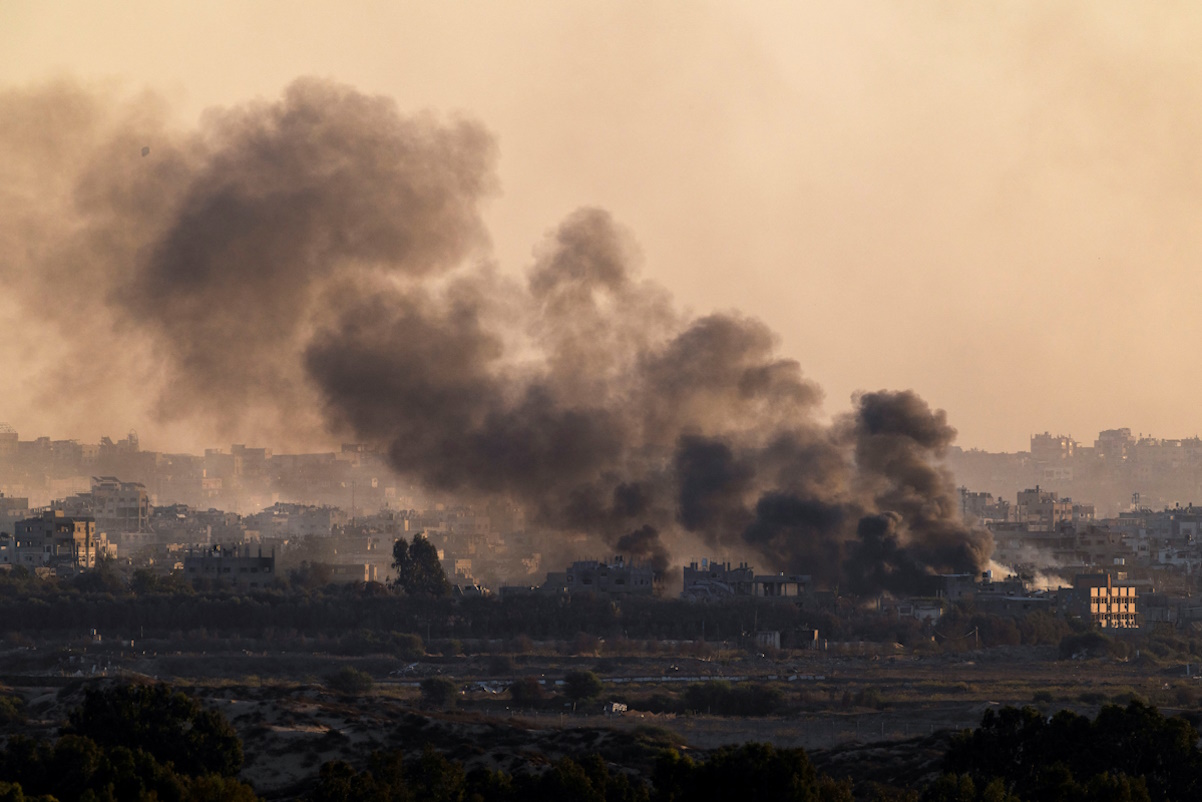 Smoke rises from North Gaza, amid the ongoing conflict in Gaza between Israel and Hamas, as seen from Ashkelon, Israel, November 16, 2024. REUTERS