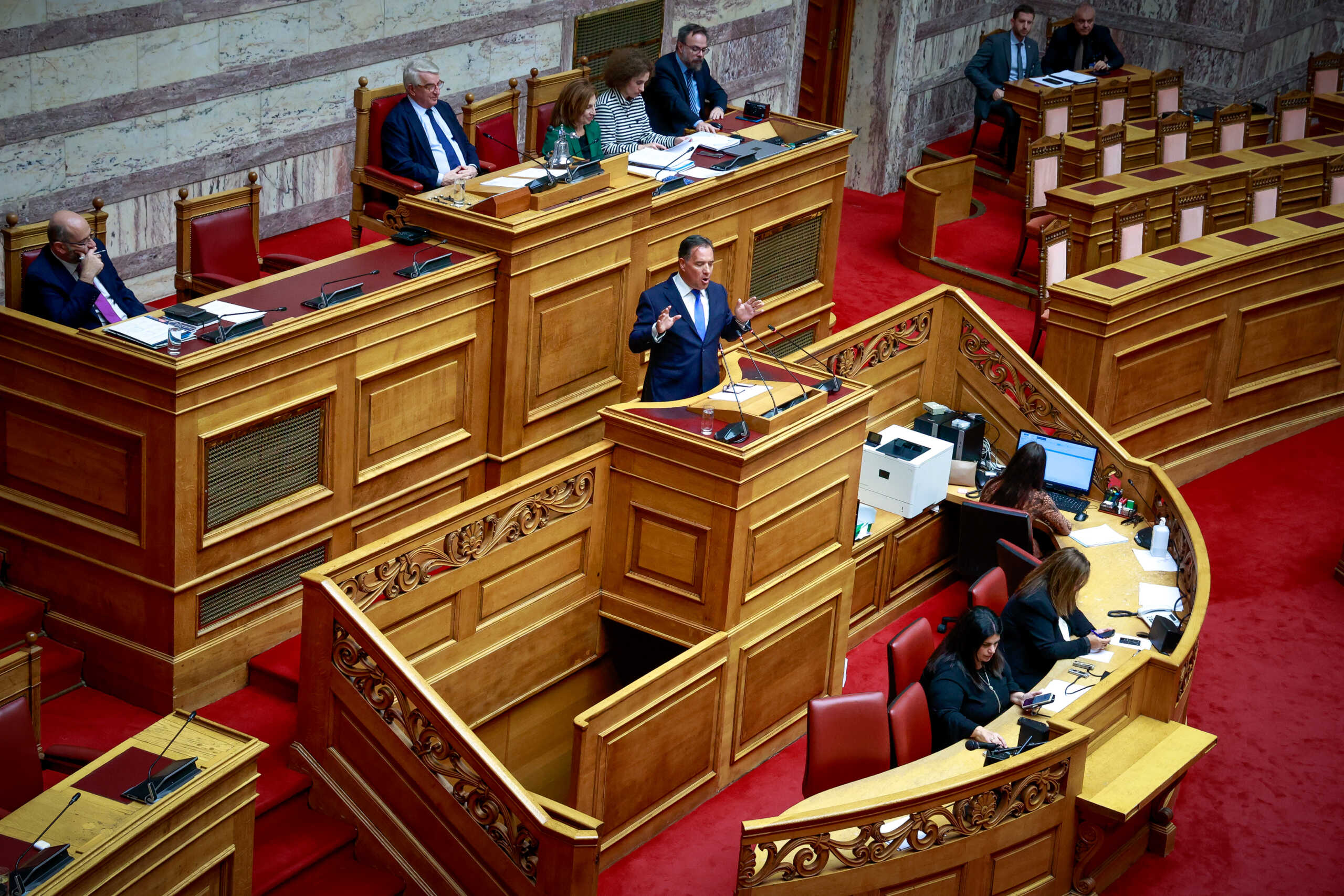 Συνέχεια της συζήτησης στην Ολομέλεια της Βουλής, των άρθρων και του συνόλου του σχεδίου νόμου "Αναμόρφωση του θεσμού του Προσωπικού Ιατρού - Σύσταση Πανεπιστημιακών Κέντρων Υγείας και άλλες διατάξεις του Υπουργείου Υγείας",  Τετάρτη 13 Νοεμβρίου 2024. 
(ΓΙΩΡΓΟΣ ΚΟΝΤΑΡΙΝΗΣ
