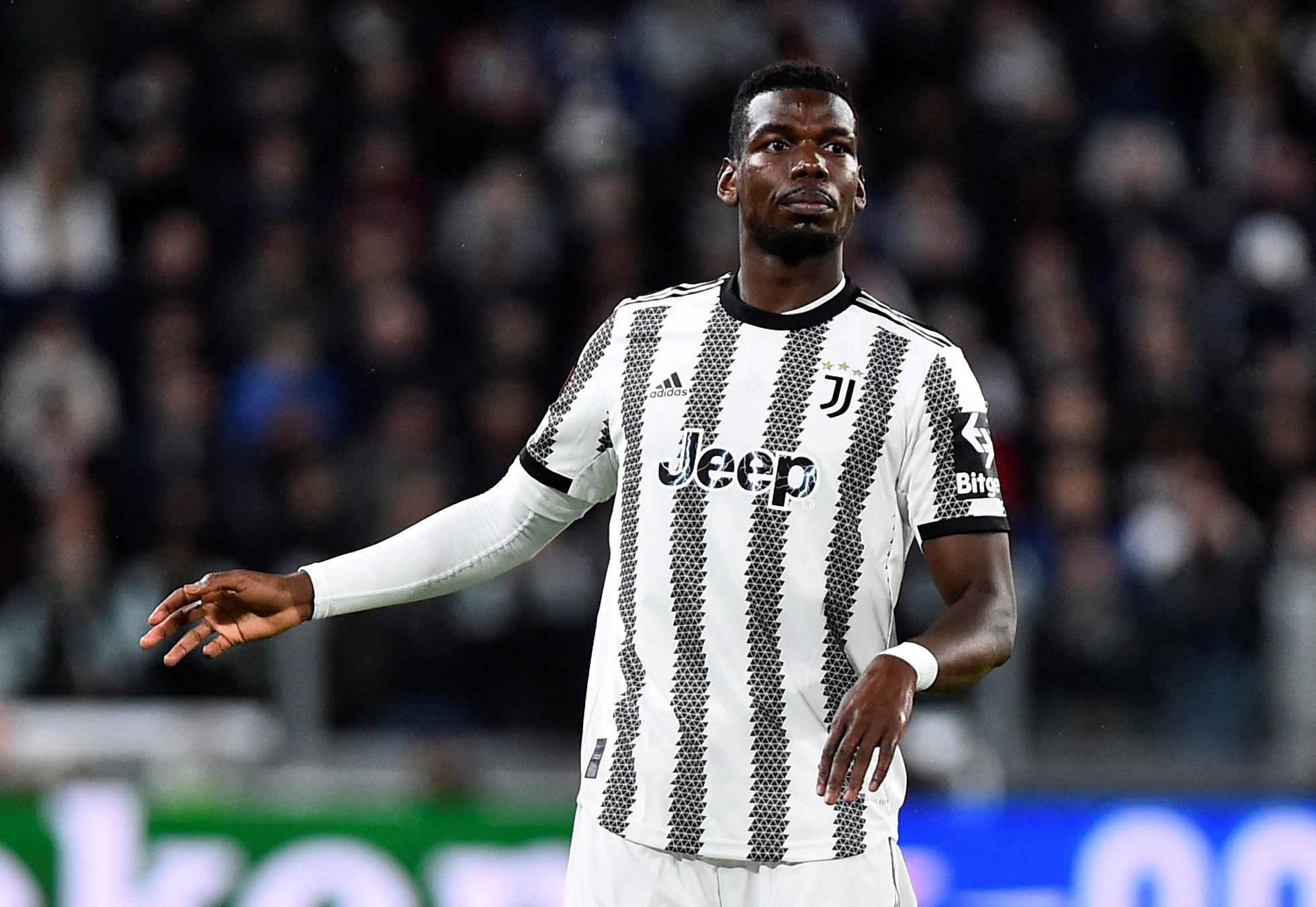 FILE PHOTO: Soccer Football - Europa League - Semi Final - First Leg - Juventus v Sevilla - Allianz Stadium, Turin, Italy - May 11, 2023 Juventus' Paul Pogba reacts REUTERS
