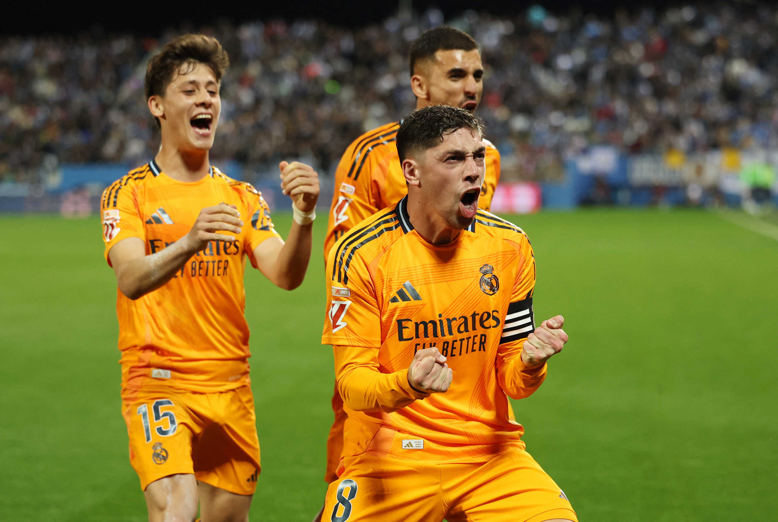 Soccer Football - LaLiga - Leganes v Real Madrid - Estadio Municipal de Butarque, Leganes, Spain - November 24, 2024 Real Madrid's Federico Valverde celebrates scoring their second goal REUTERS