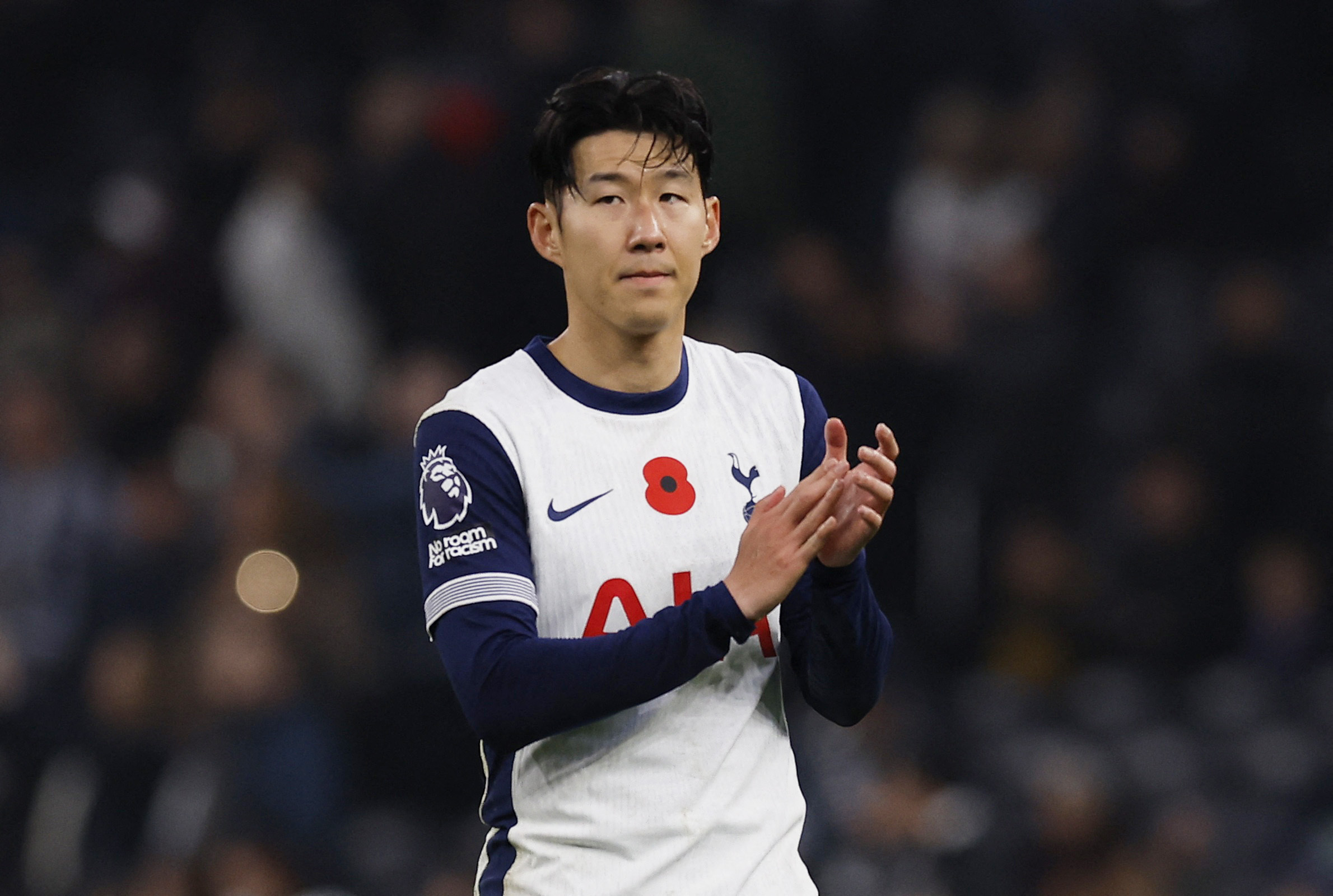 Soccer Football - Premier League - Tottenham Hotspur v Ipswich Town - Tottenham Hotspur Stadium, London, Britain - November 10, 2024 Tottenham Hotspur's Son Heung-min looks dejected after the match Action Images via Reuters