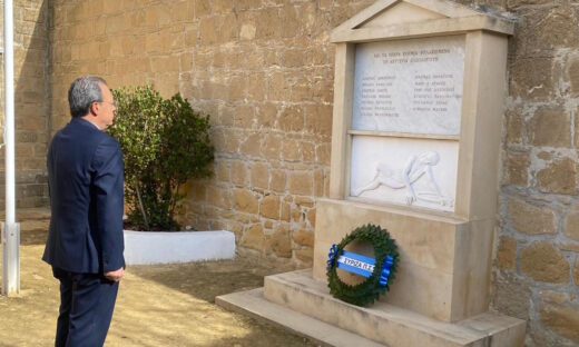 Στην Κύπρο ο Σωκράτης Φάμελλος: Κατάθεση στεφάνου στα Φυλακισμένα Μνήματα και στον Τύμβο της Μακεδονίτισσας