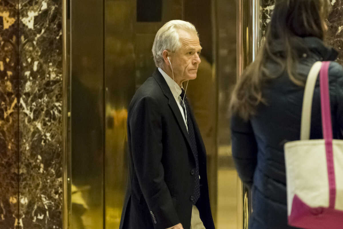 President-elect Donald' Trumps pick for head of the National Trade Council Peter Navarro is seen upon his arrival in the lobby of Trump Tower in New York, USA, 5 January 2017. Photo by: Albin Lohr-Jones