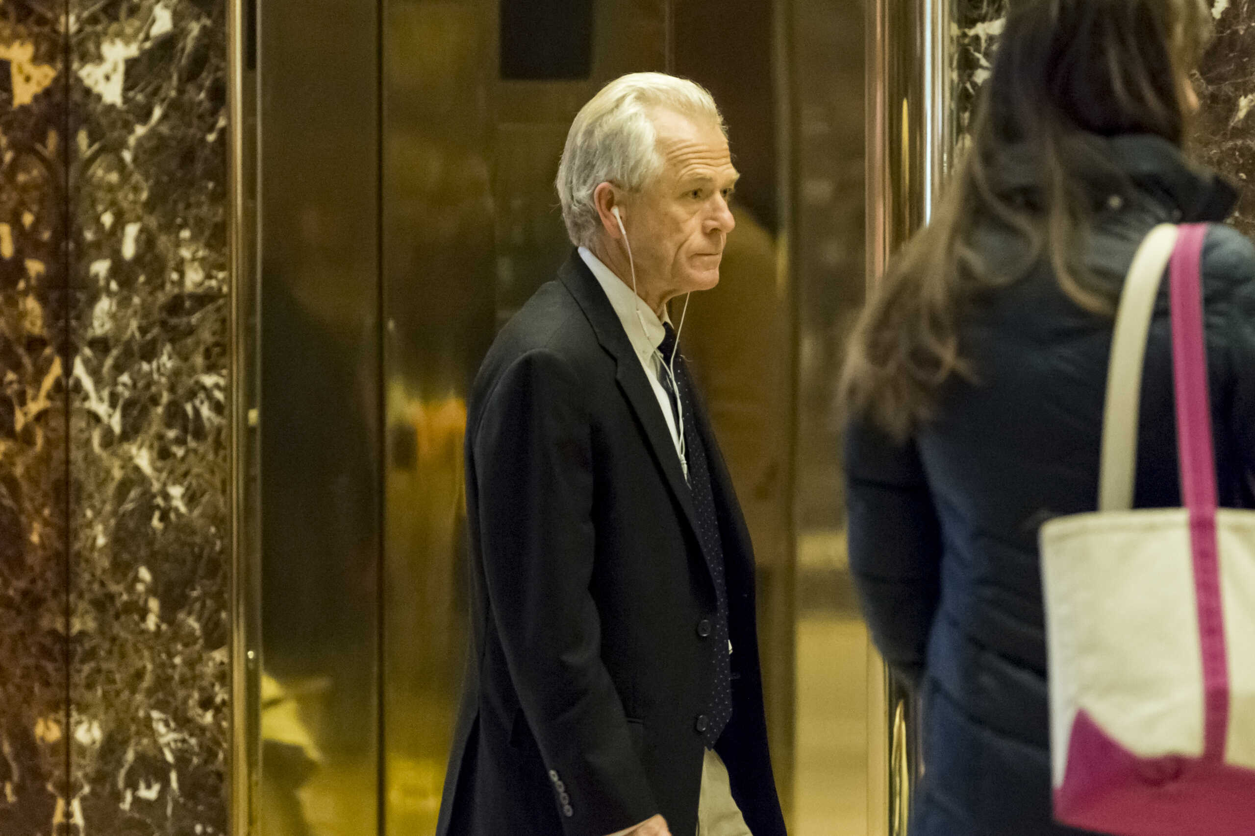 President-elect Donald' Trumps pick for head of the National Trade Council Peter Navarro is seen upon his arrival in the lobby of Trump Tower in New York, USA, 5 January 2017. Photo by: Albin Lohr-Jones