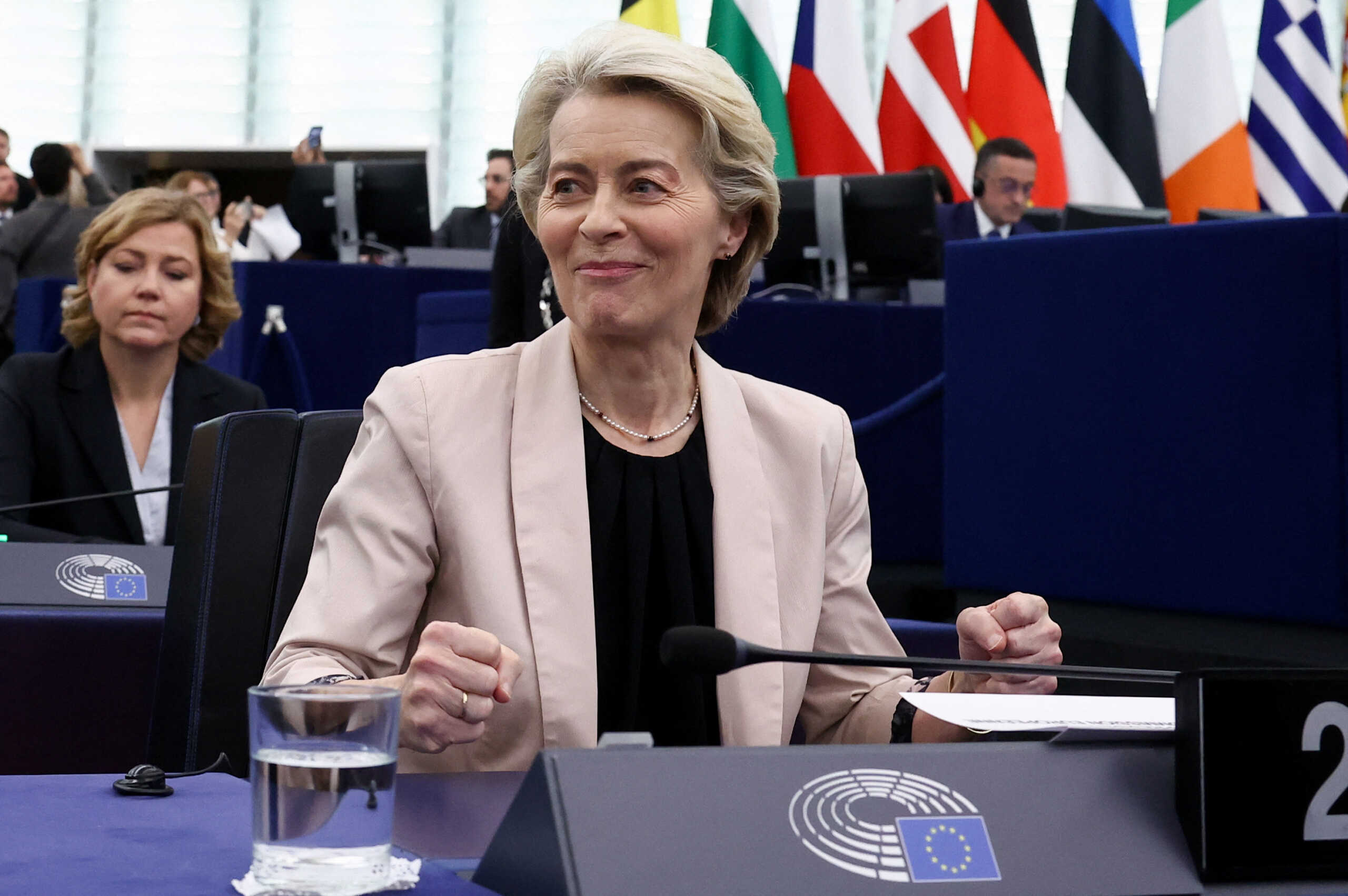 European Commission President Ursula von der Leyen reacts following the European Parliament's vote to approve the new European Commission, in Strasbourg, France November 27, 2024. REUTERS