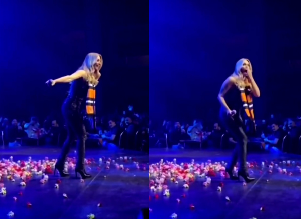 «Τα έχασε» on stage η Έλλη Κοκκίνου με τα συνθήματα φιλάθλων του ΑΠΟΕΛ στην Λευκωσία