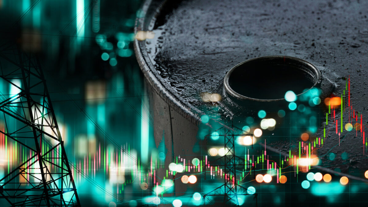 oil and electricity industry with market stock graph energy