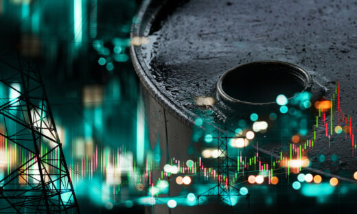 oil and electricity industry with market stock graph energy