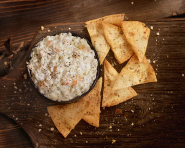 Creamy Crab Dip with Baked Pita Chips  -Photographed on Hasselblad H3D2-39mb Camera