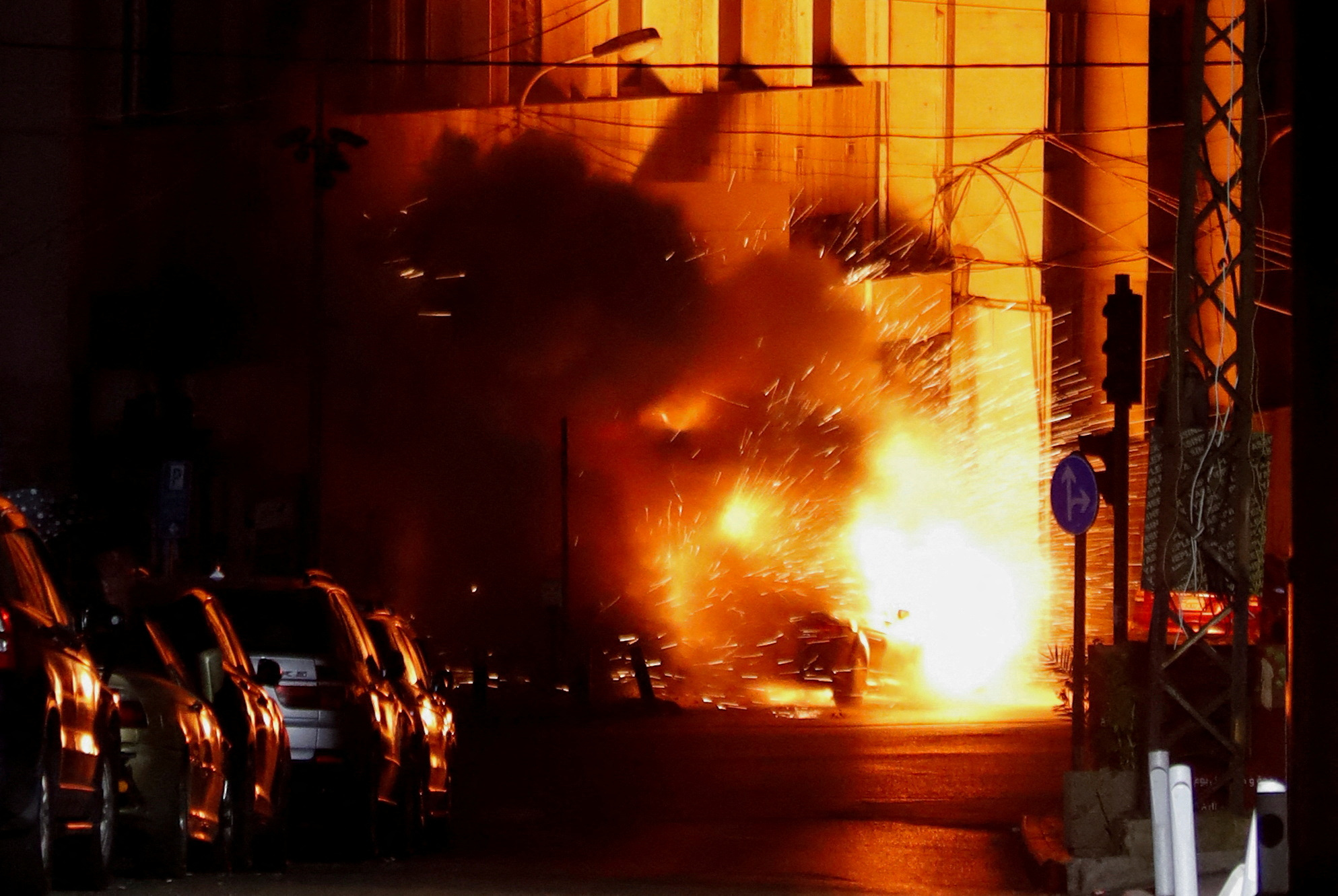 Smoke rises after an Israeli strike in Hamra, amid the ongoing hostilities between Hezbollah and Israeli forces, Lebanon, November 26, 2024. REUTERS