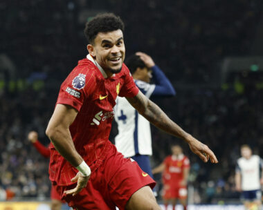 Soccer Football - Premier League - Tottenham Hotspur v Liverpool - Tottenham Hotspur Stadium, London, Britain - December 22, 2024 Liverpool's Luis Diaz celebrates scoring their sixth goal Action Images via Reuters
