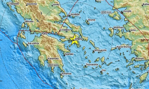 Ο χάρτης του σεισμού από το Ευρωμεσογειακό Σεισμολογικό Κέντρο